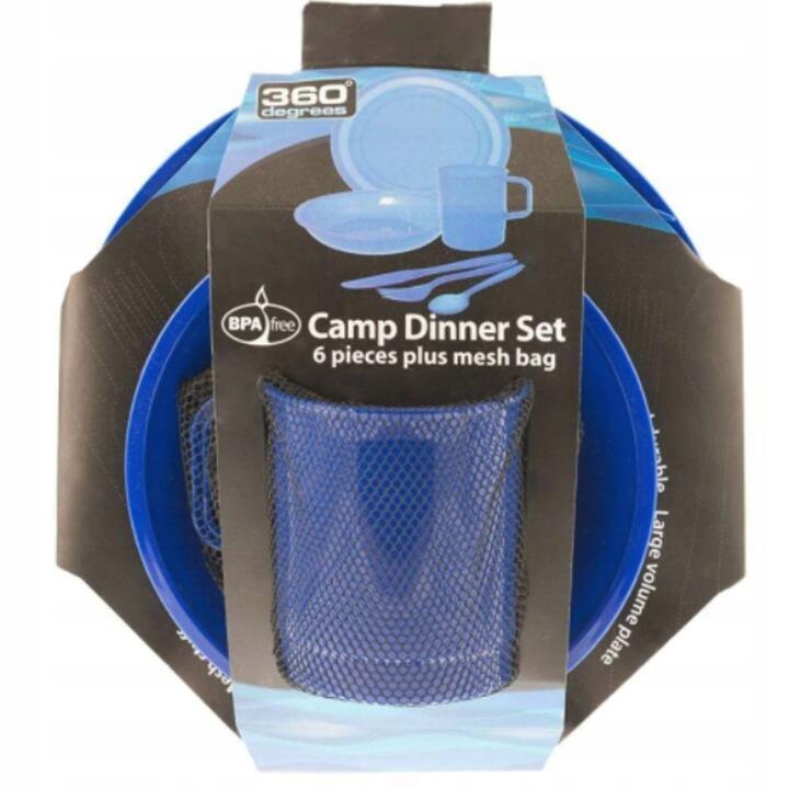 Set vase camping 360 Degrees Dinner Set, 6 piese, BPA free, cu husa