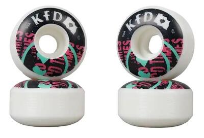 Kfd diy skateboard wielen 4-pack - 52mm - teal