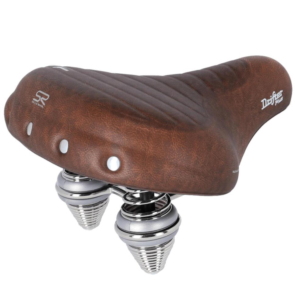 Siodełko rowerowe Drifter Plus Premium, brązowe, unisex, 270x245mm