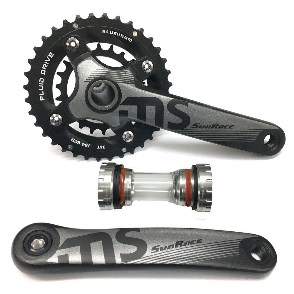 SUNRACE Guarnitura integrata in alluminio con calotta filettata Sunrace Ms10 10V 36/22 T