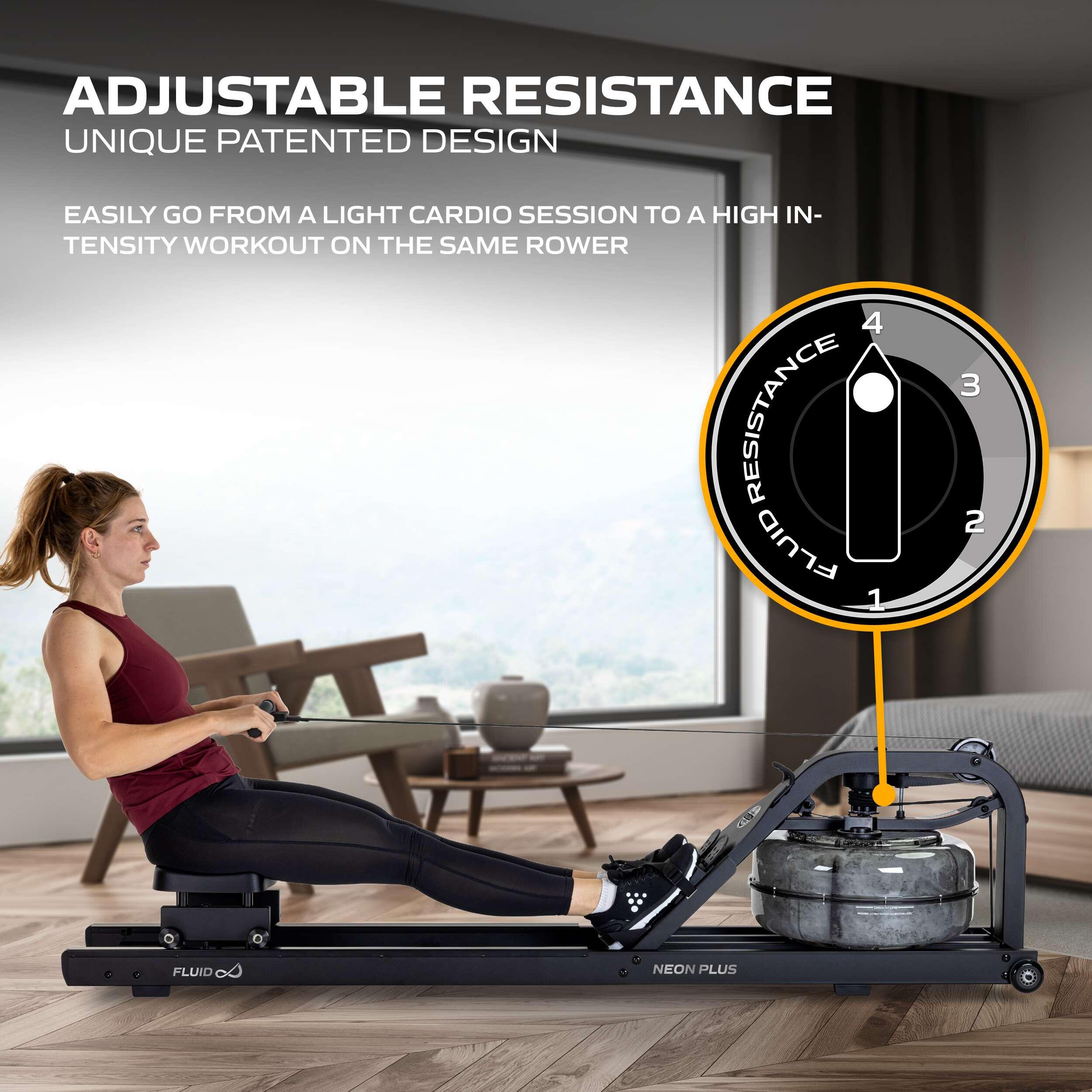 Neon Plus - Appareil d'aviron - 4 résistances - Fluid Rower. 3/7