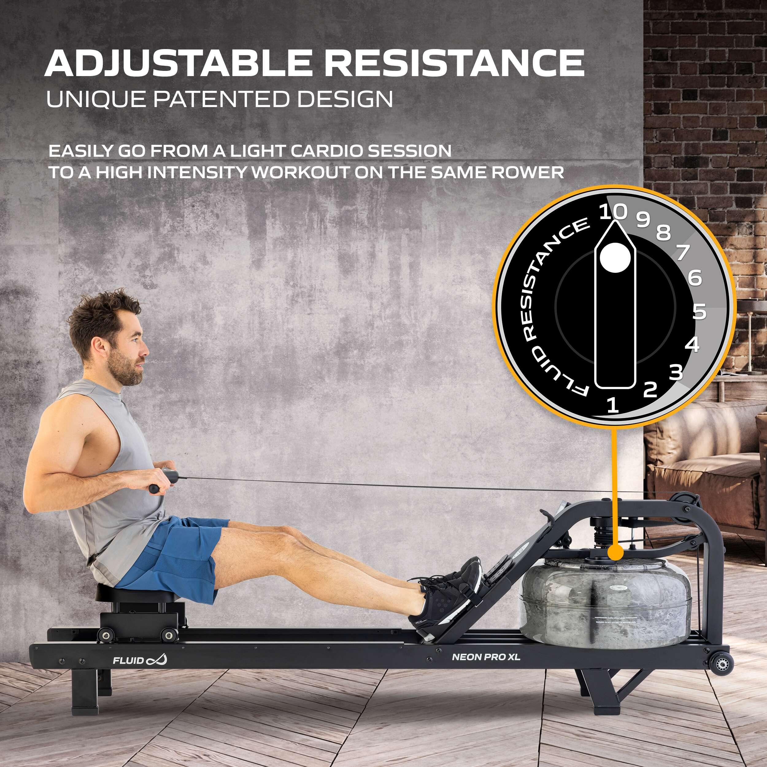 Rameur - 10 résistances - Résistance à l'eau - Pour la maison - Neon Pro XL 3/7