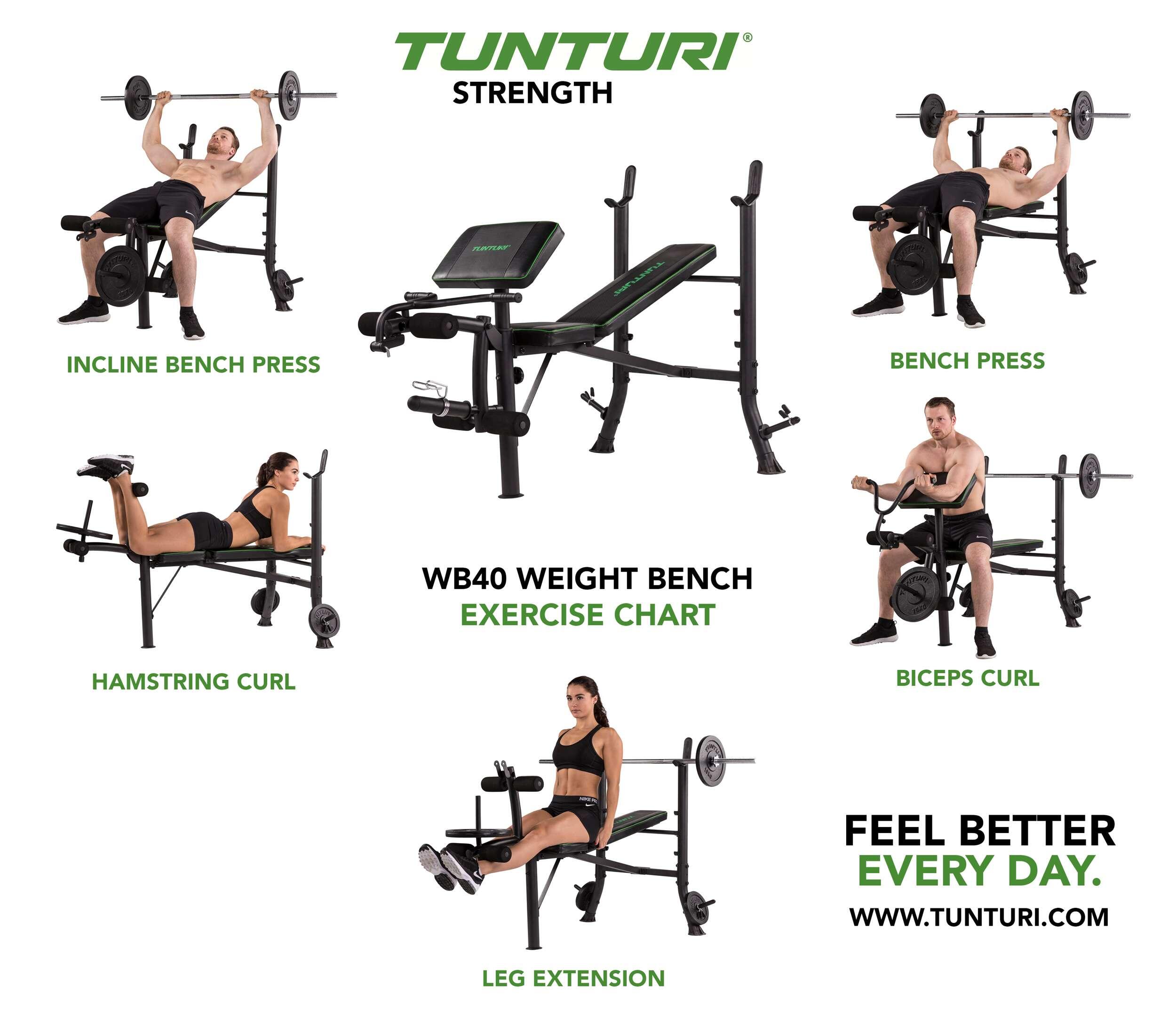 Ławka do ćwiczeń treningowa z modlitewnikiem TUNTURI WEIGHT BENCH WB40 3/7