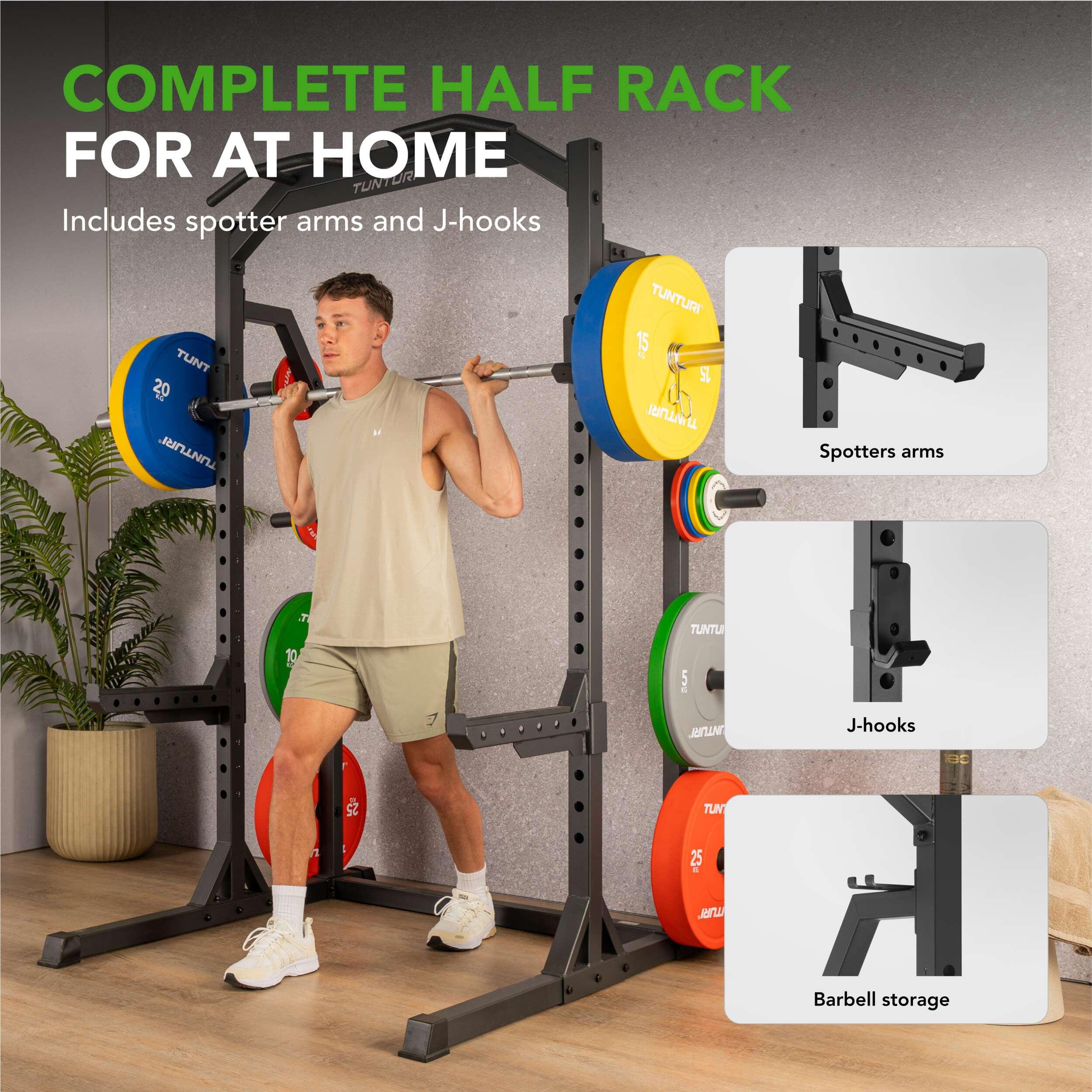 Half Rack Krachtstation - Plate loaded homegym - Maximaal 300 kg belastbaar 2/7