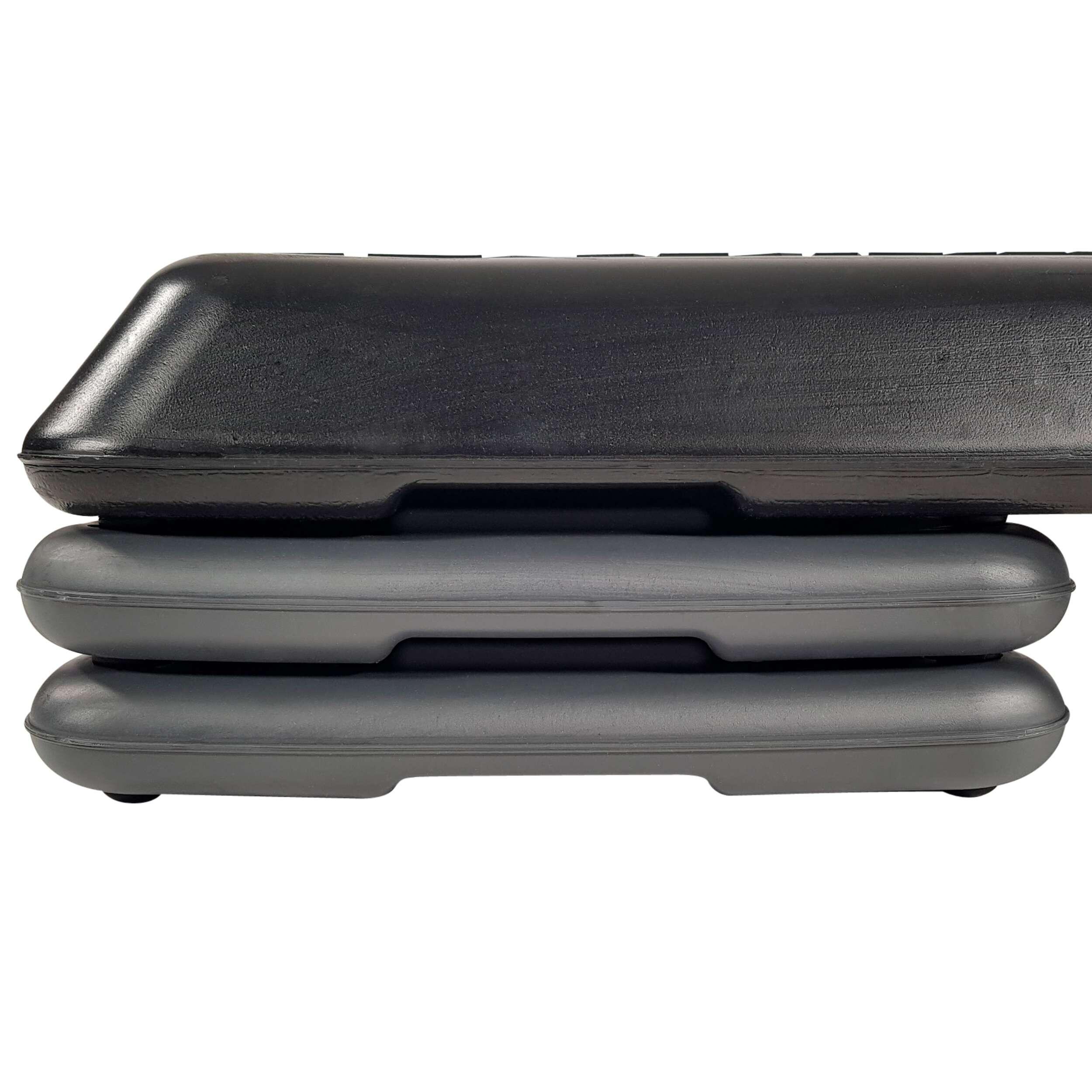 MATCHU - Step Fitness Reglable - Réglable En Hauteur 9 Et 14 CM - Poids Maximum : 200 KG - Surface Antidérapante - Plastique - Noir