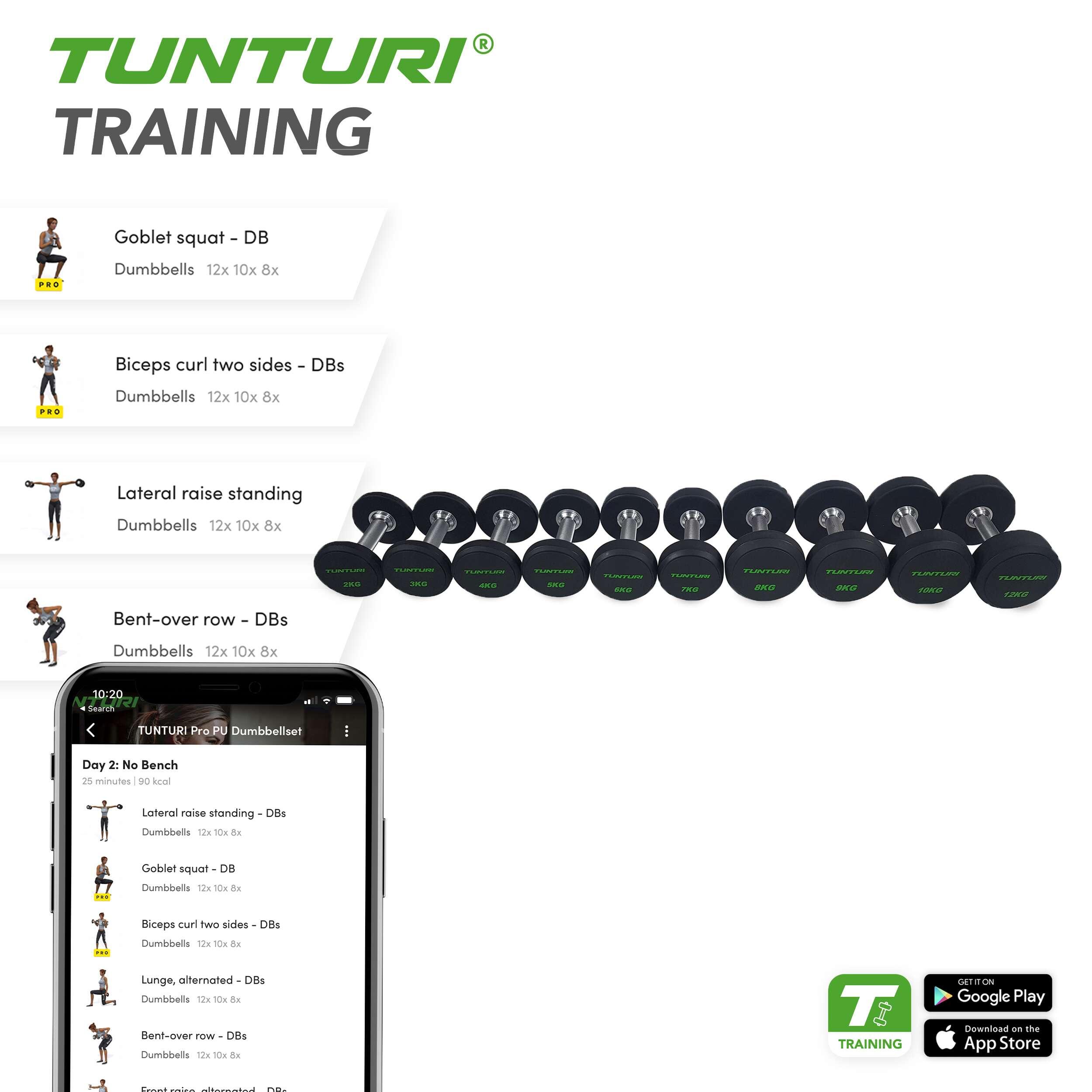 Pro PU Dumbbell Set 2 to 12 kg - 10 pairs - Dumbbell set 4/7