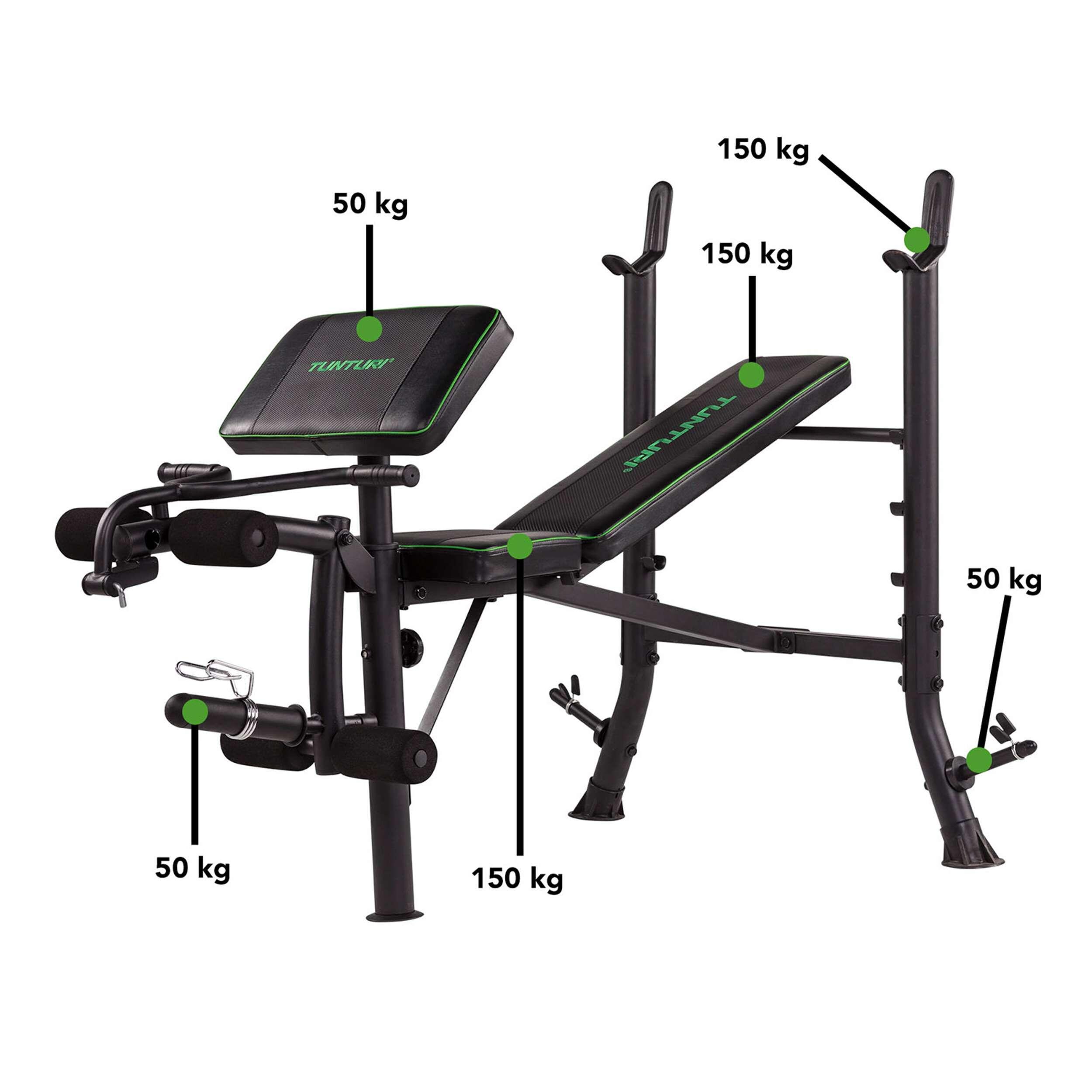 Ławka do ćwiczeń treningowa z modlitewnikiem TUNTURI WEIGHT BENCH WB40 4/7