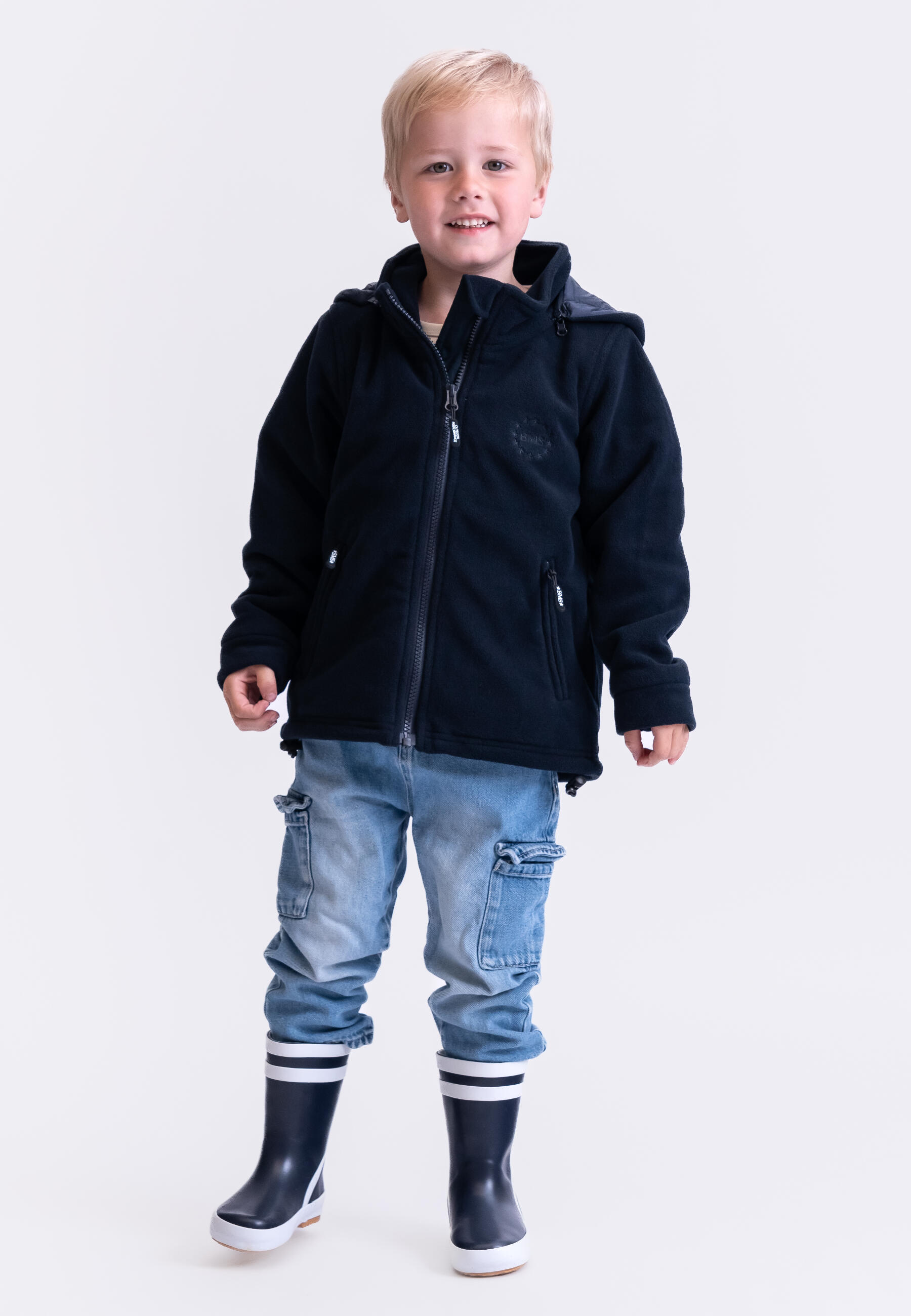 BMS Fleecejacke mit Kapuze und Windstopp Kinder 2/3