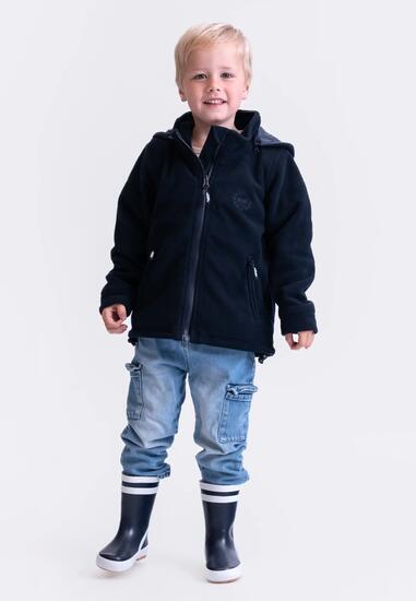BMS Fleecejacke mit Kapuze und Windstopp Kinder