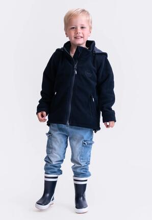 BMS Fleecejacke mit Kapuze und Windstopp Kinder
