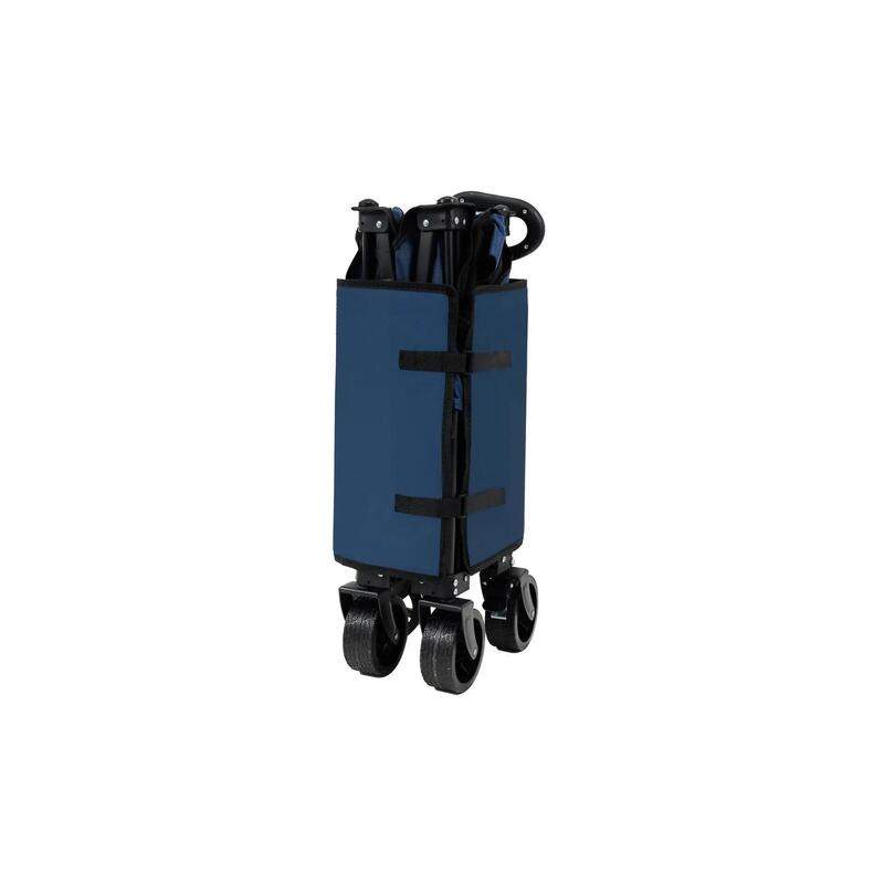 Chariot Pliable 100kg - Pour Shopping, Plage, Camping - Transport Facile - Bleu/Gris - Juskys
