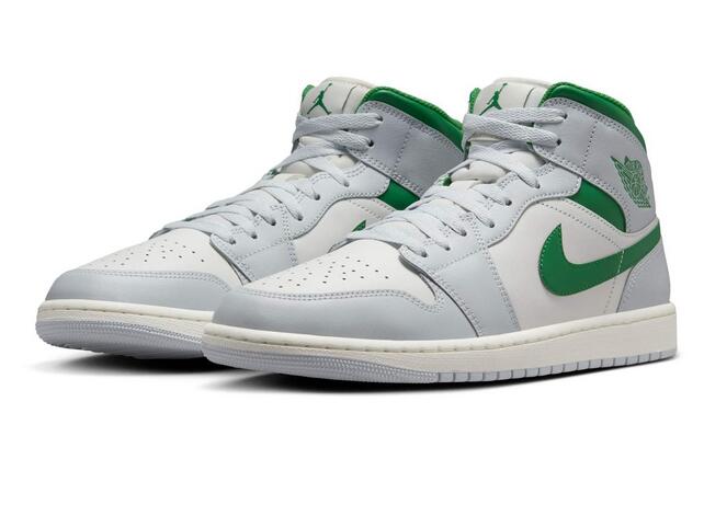 Air Jordan 1 Mid White Pure Platinum Pine Green 4/6