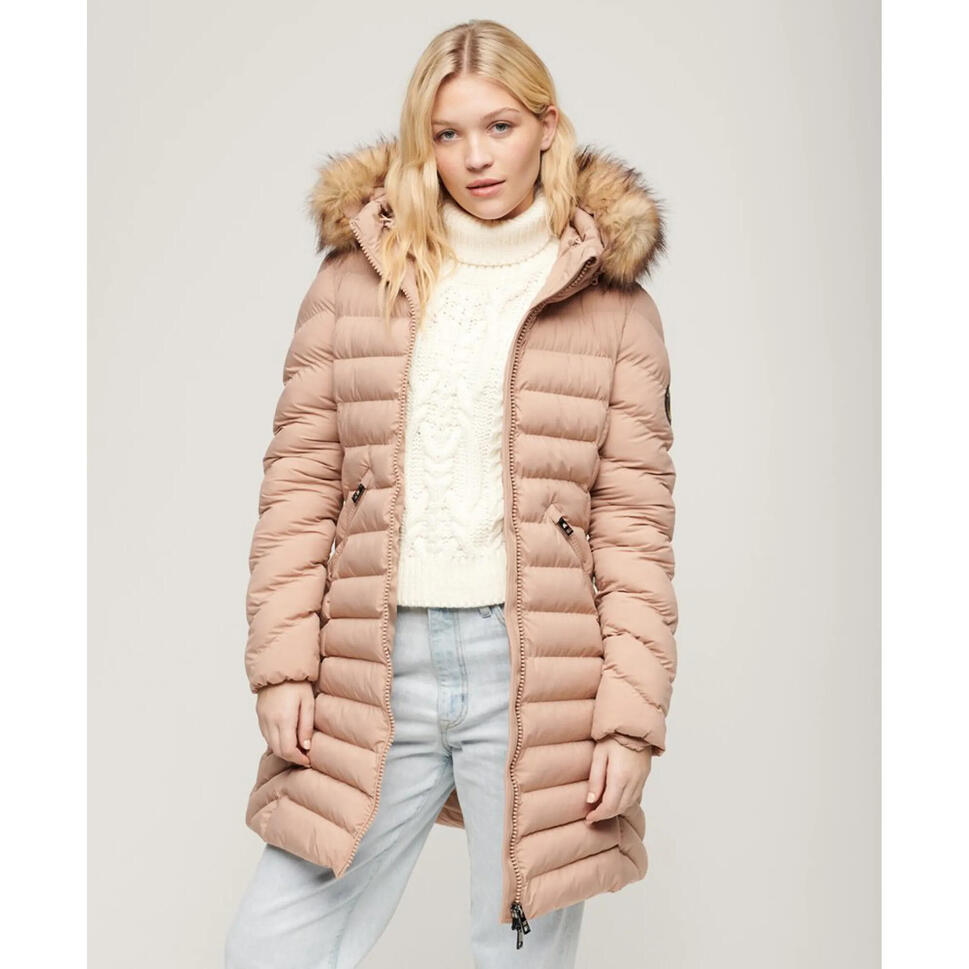 Średnia kurtka damska Superdry Fuji Faux Fur