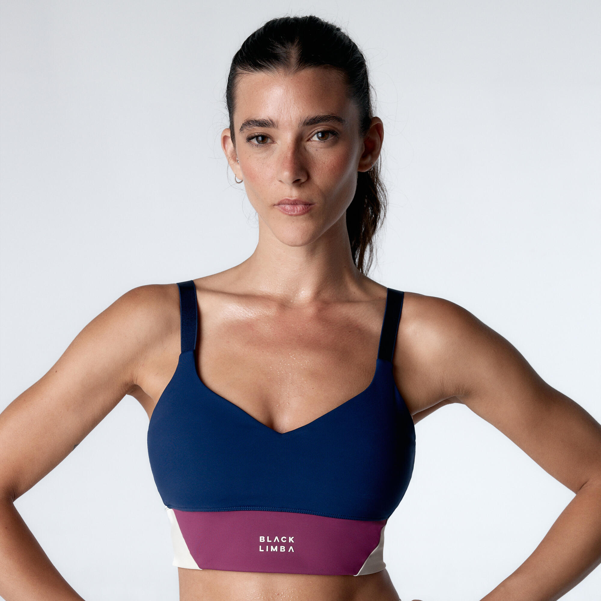 Black Limba - Brassière De Sport Pace Line Maintien Modéré Pour Femmes Black Limba - Brassière - Bleu - 42 M/l - Decathlon