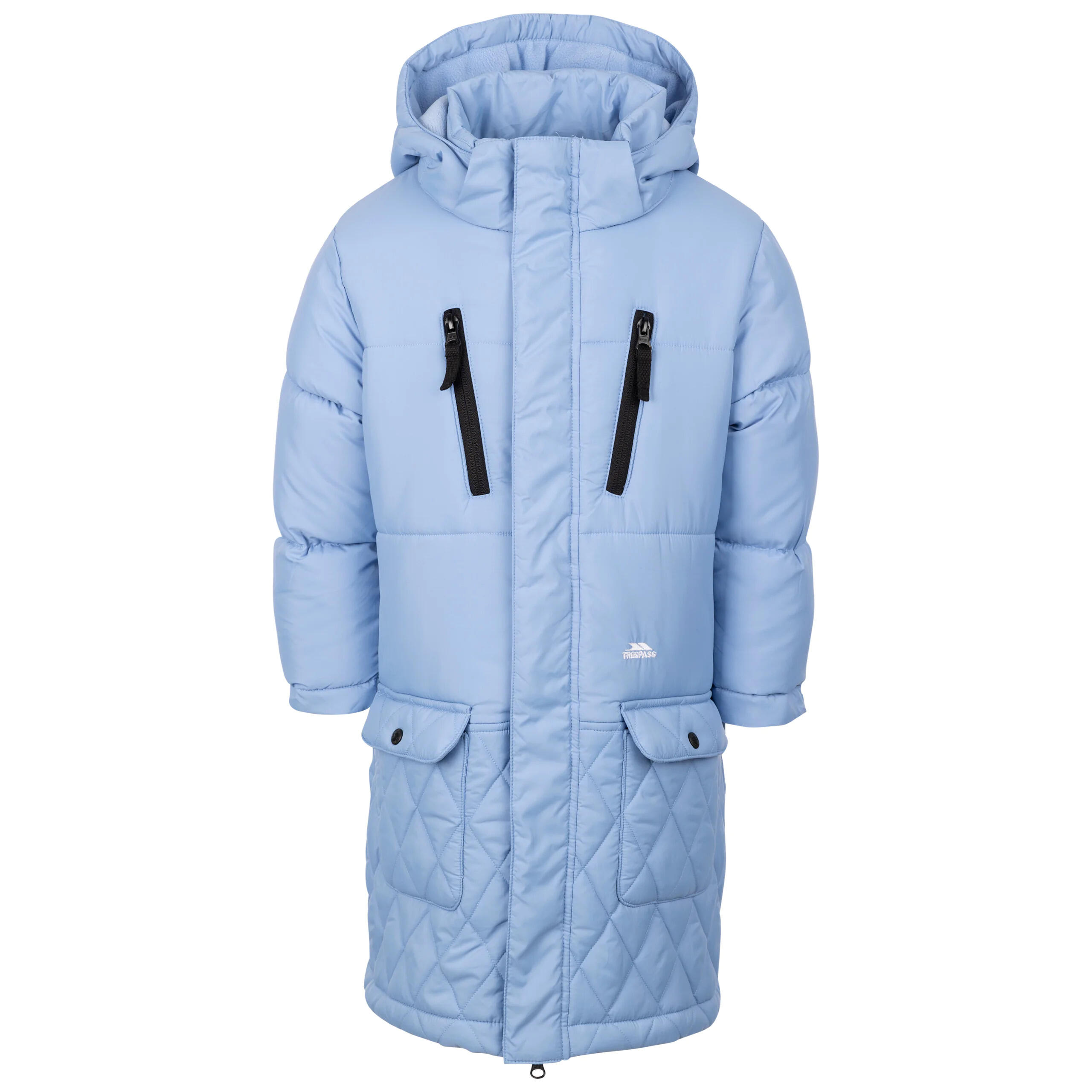 Trespass - Doudoune Longue À Capucche Enfant Trespass Orrin - Doudoune Synthétique - Bleu - Decathlon