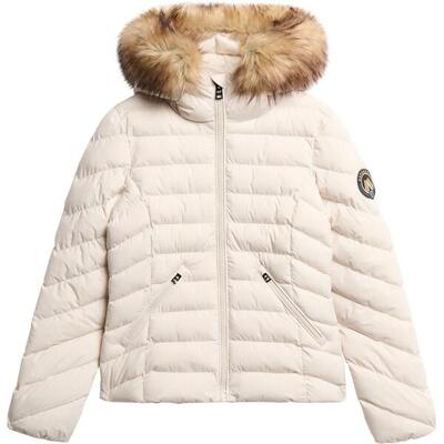 Donsjas met capuchon en fake fur voor dames superdry fuji