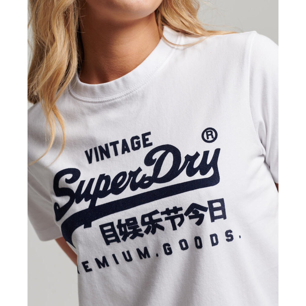 T-shirt donna in cotone biologico Superdry Vintage Logo Scripted Coll 3/4