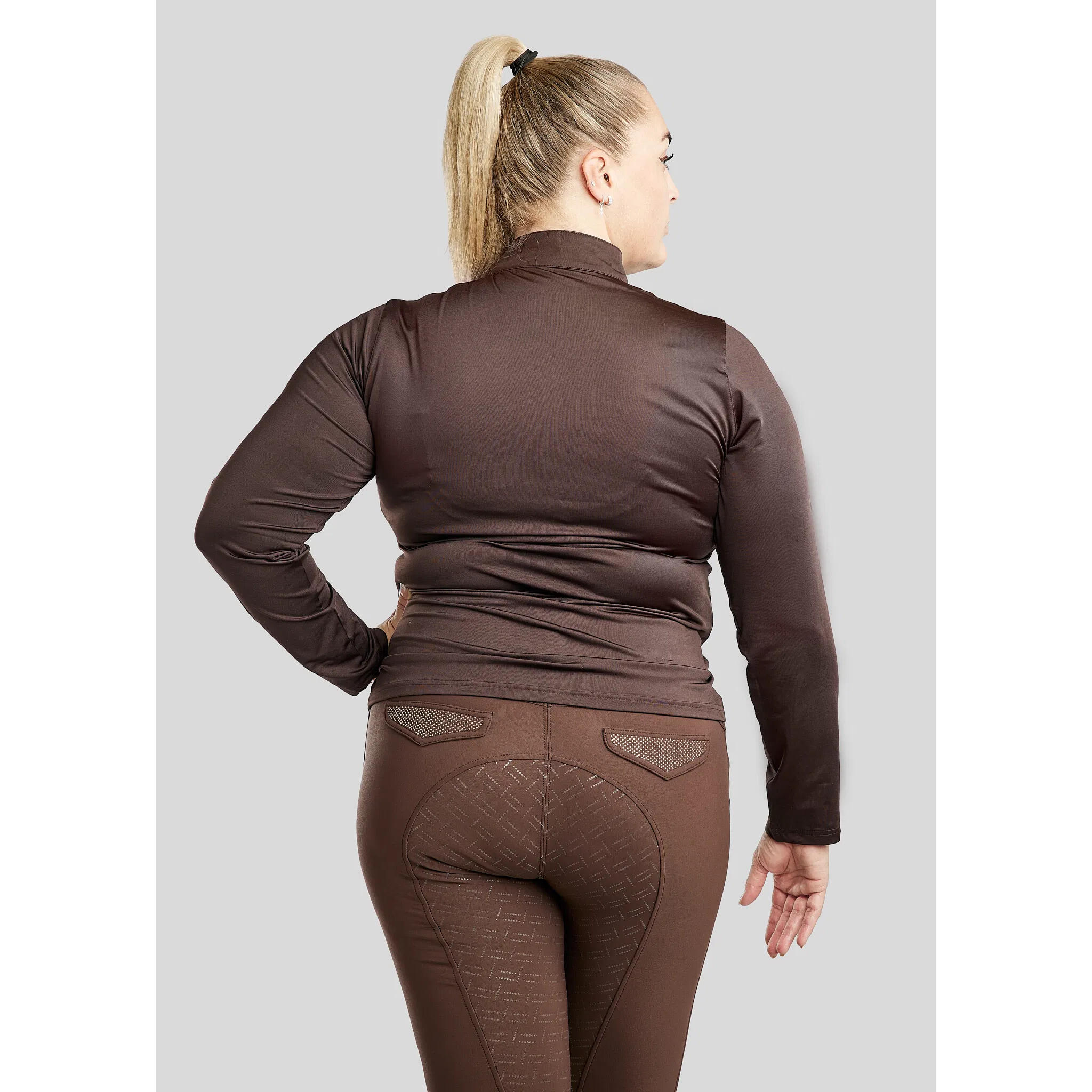Polo d'équitation manches longues femme Montar Briella 2/3