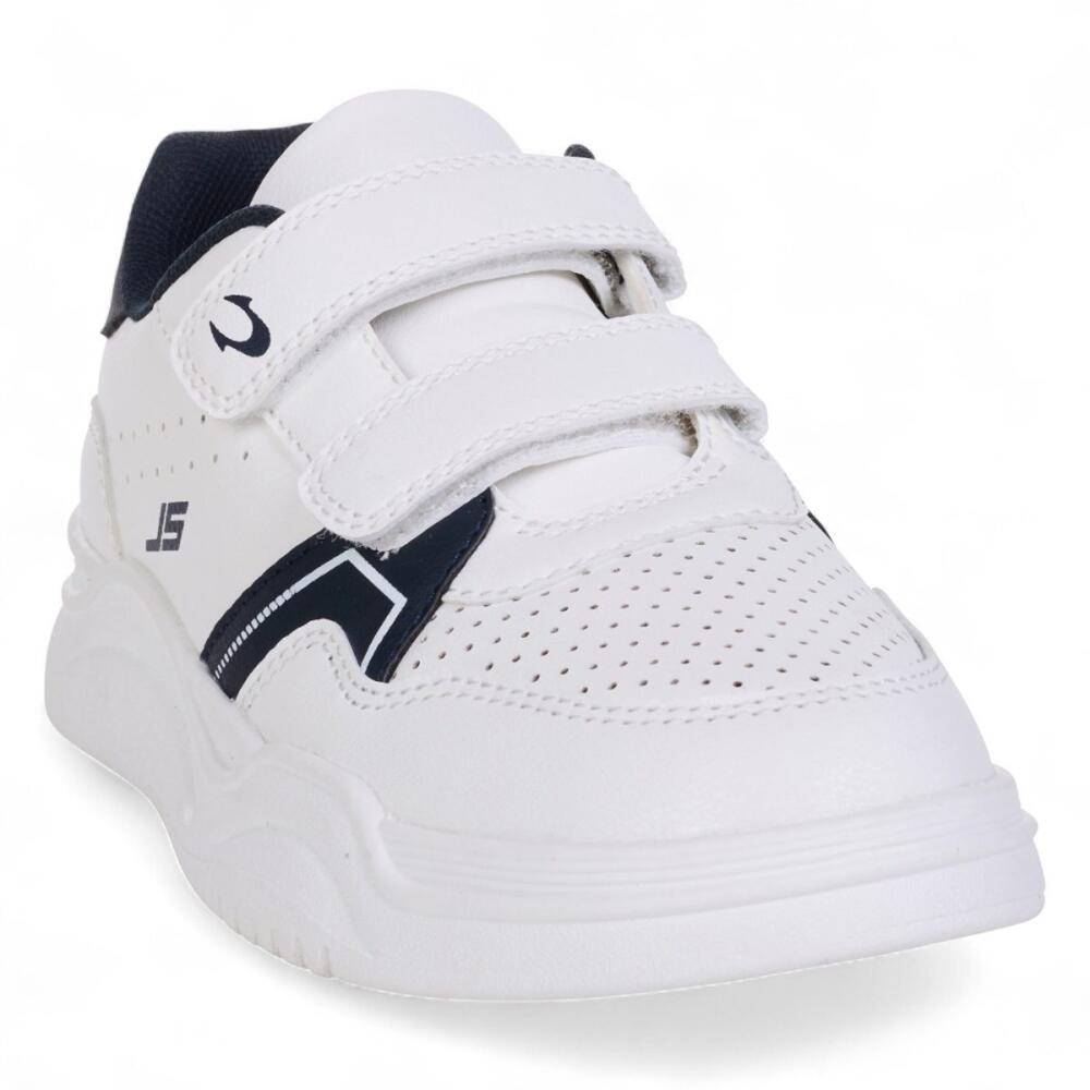 JOHN SMITH CERSI Blanco/Azul Marino. Zapatilla NIño Vuelta al cole 3/4