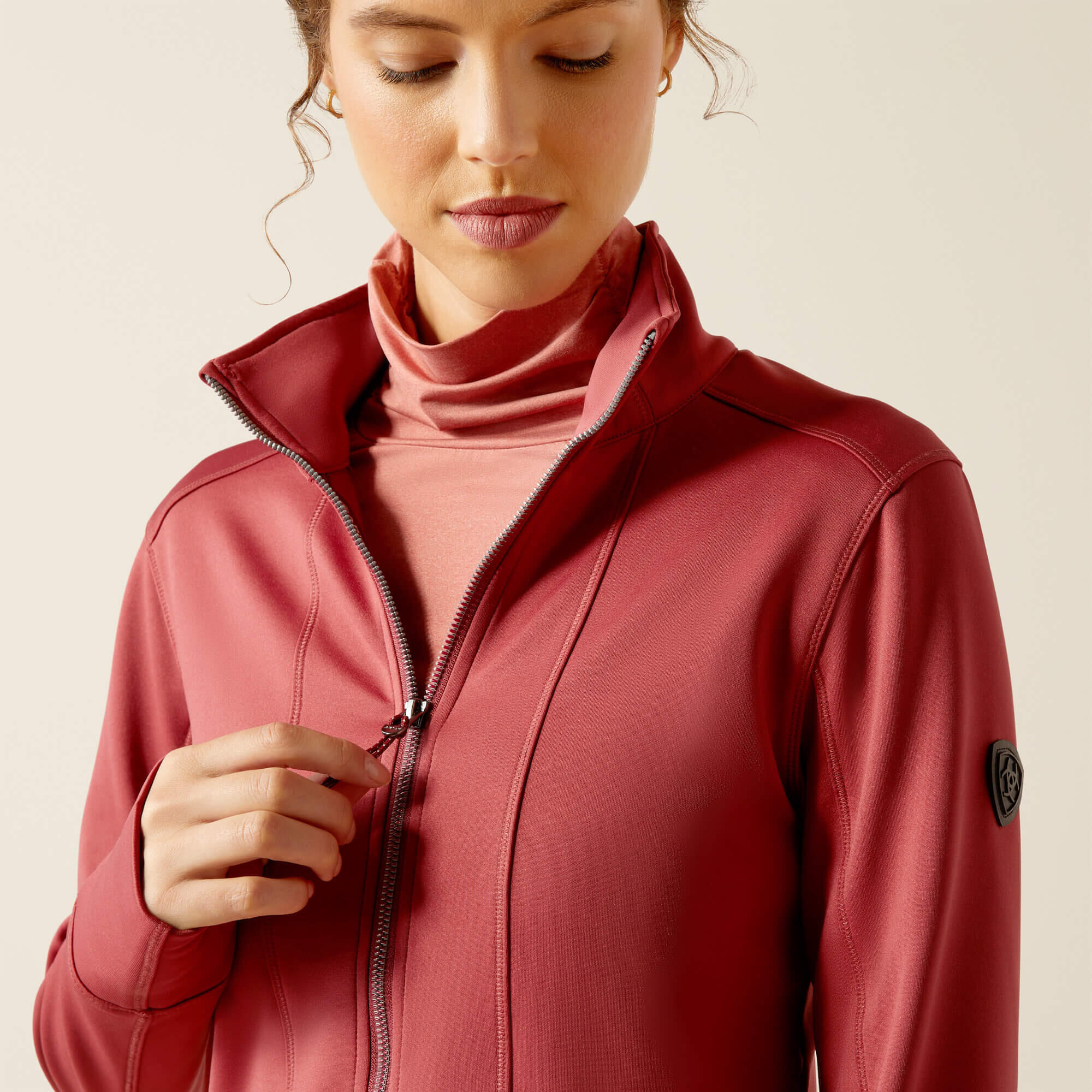 Dames paardrijsport sweatshirt met volledige rits Ariat Zaphus 4/5