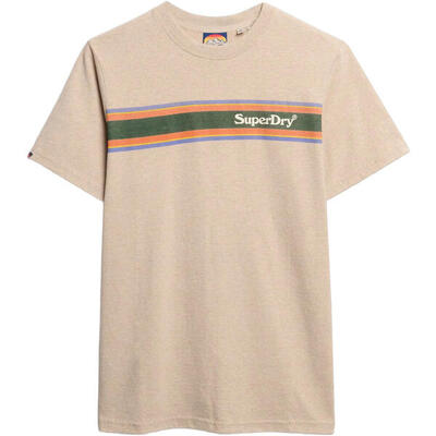 Gestreepte casual t-shirt met logo superdry venue