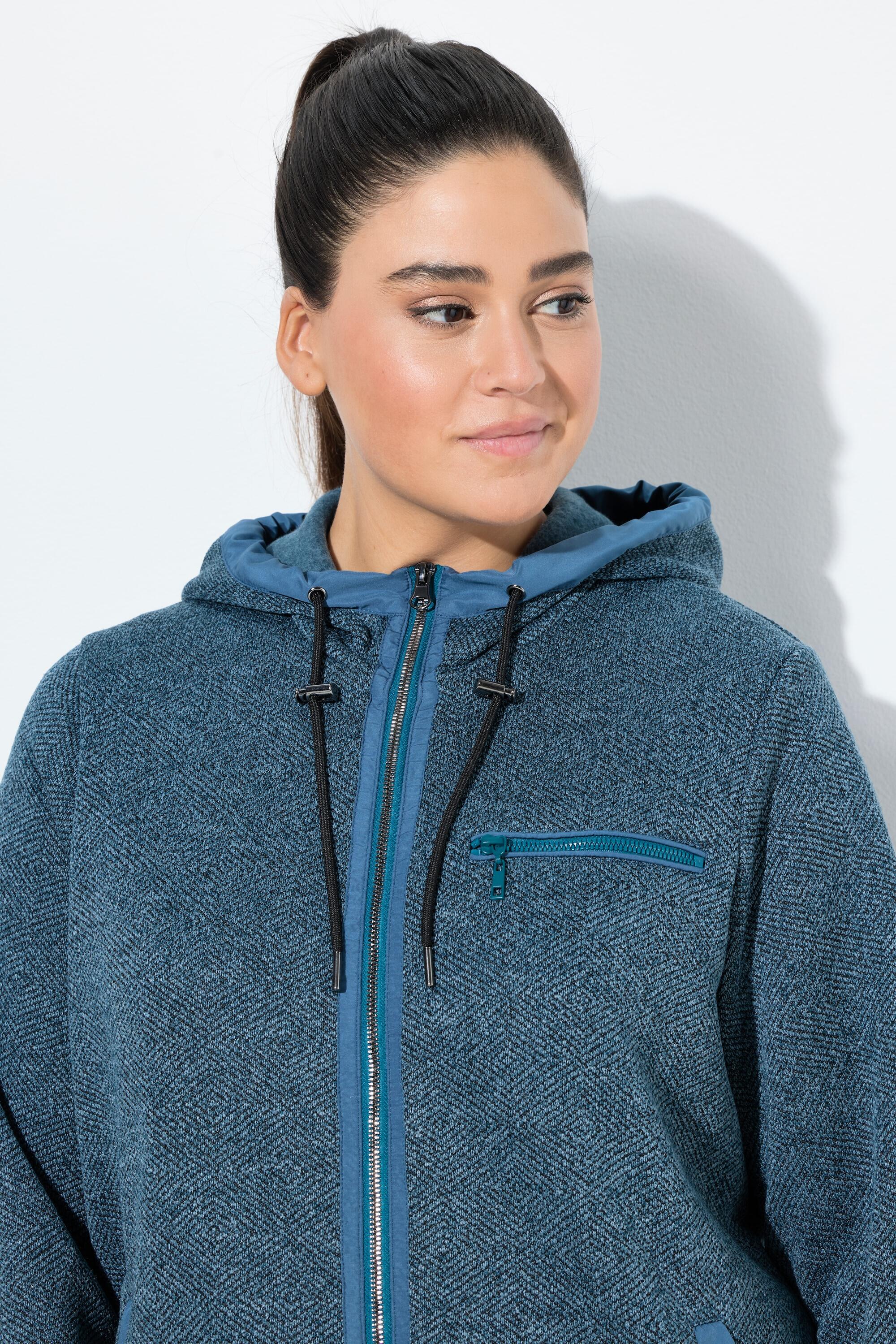 Femme Veste en maille polaire à capuche motif graphique 5/7