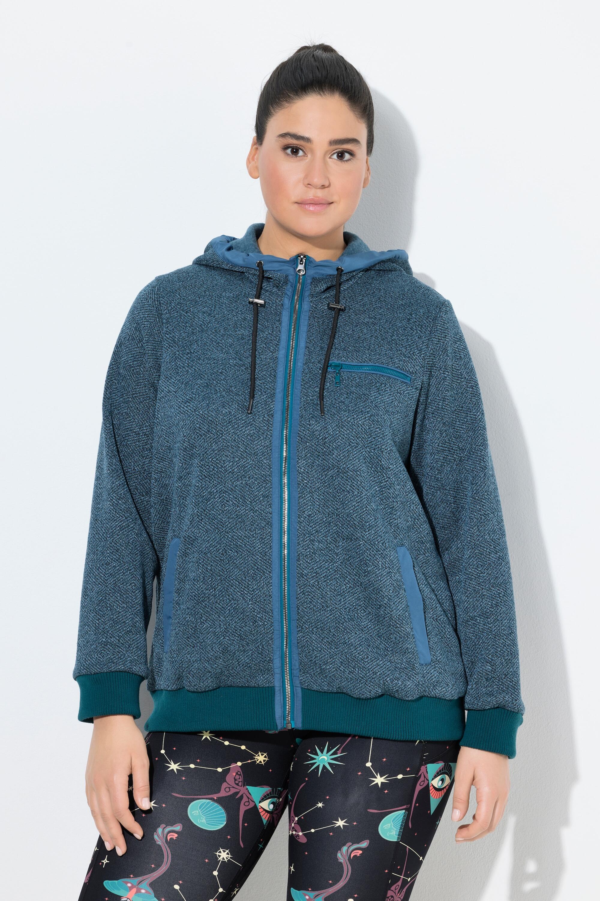 Femme Veste en maille polaire à capuche motif graphique 1/7