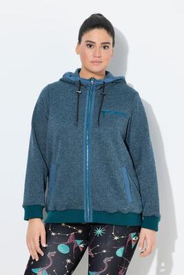 Dames gebreide fleece jas grafisch patroon capuchon