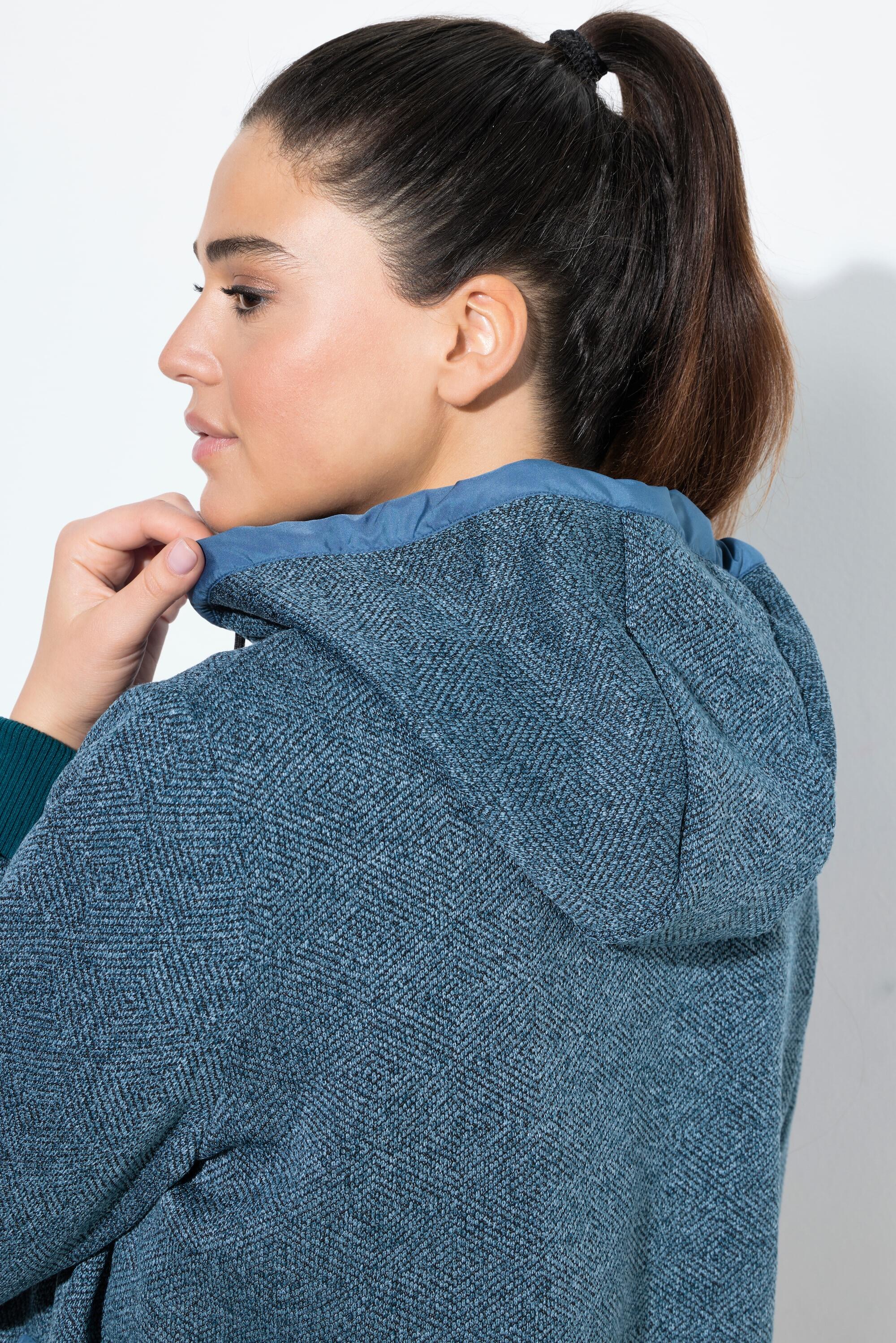 Femme Veste en maille polaire à capuche motif graphique 4/7