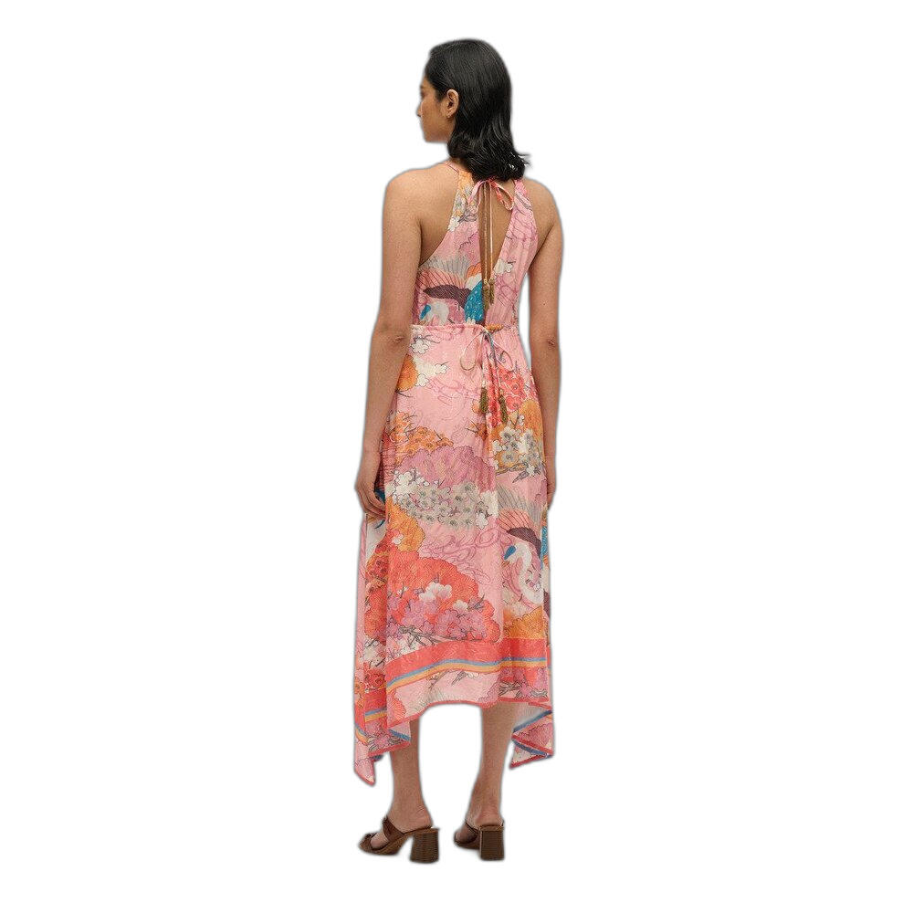 Superdry - Robe Imprimée En Jacquard À Ourlet En Pointes Femme Superdry - Robe - Orange|rose - 40 M - Decathlon