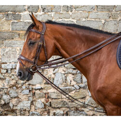 Rênes de tirage 1/2 cuir pour cheval Dy’on