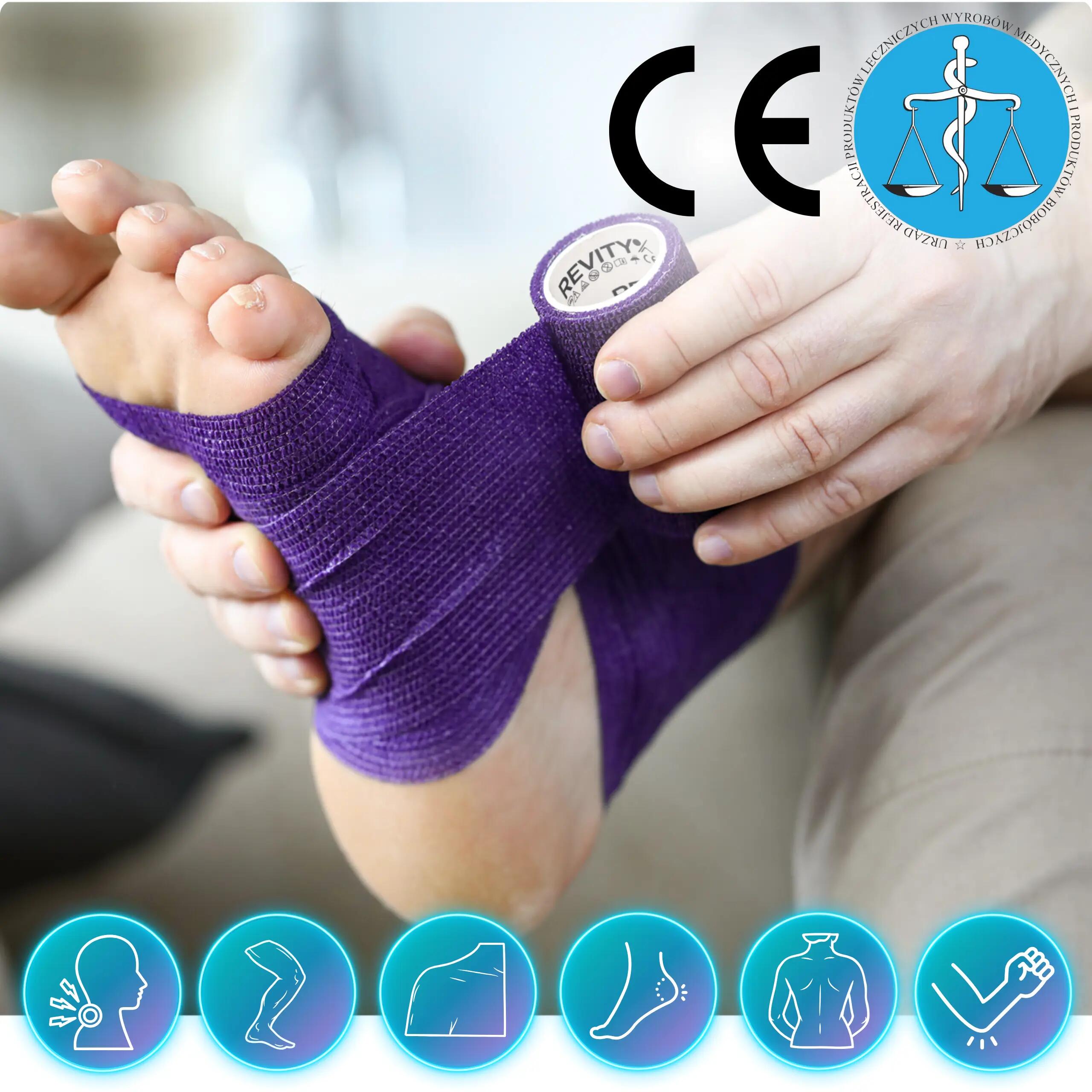 Benda coesiva autoadesiva elastica 10 cm × 4,5 m 1 pz dispositivo CE REVITY 6/7