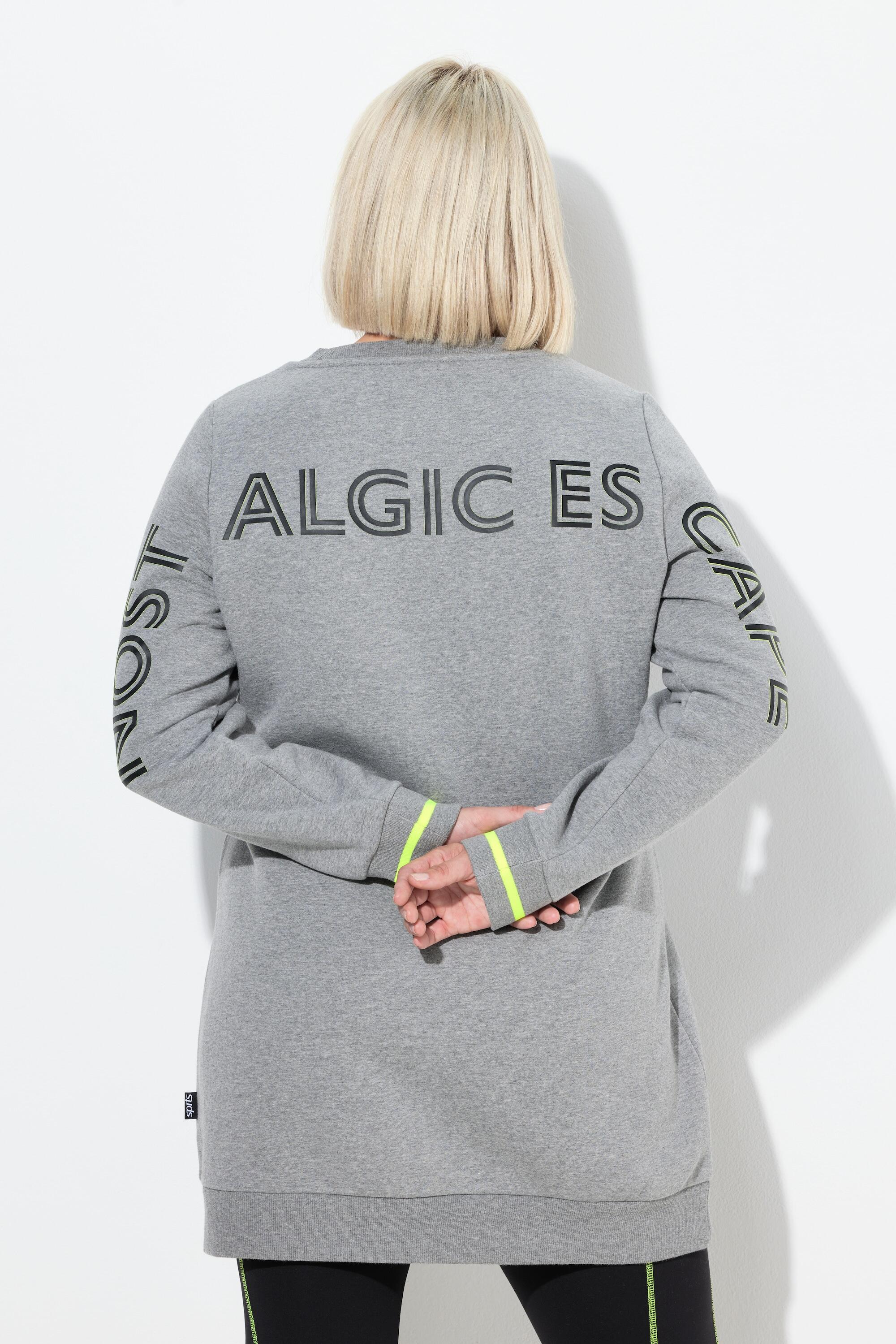 Femme Pull long à col rond et manches longues message imprimé 2/6