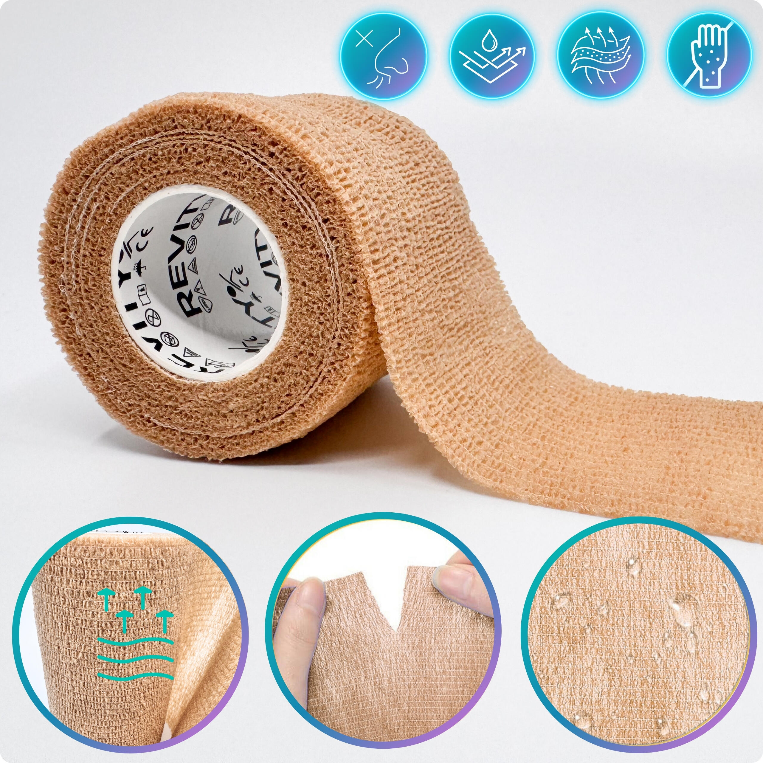 Ligadura coesiva Revity 5 cm x 4,5 m, bege 3/7