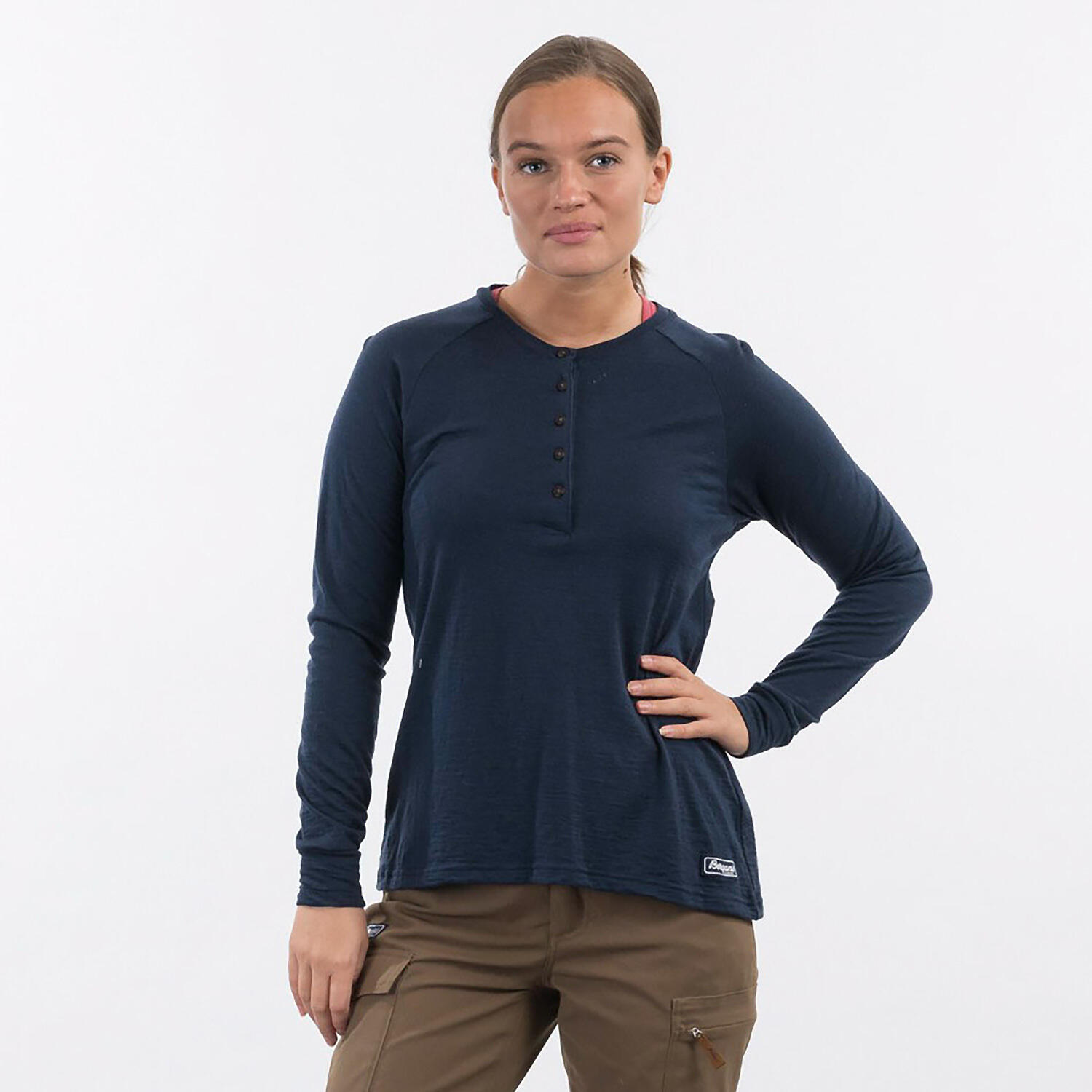 Damen T-Shirt LYSEBUWOOLW HENLEY 2/5
