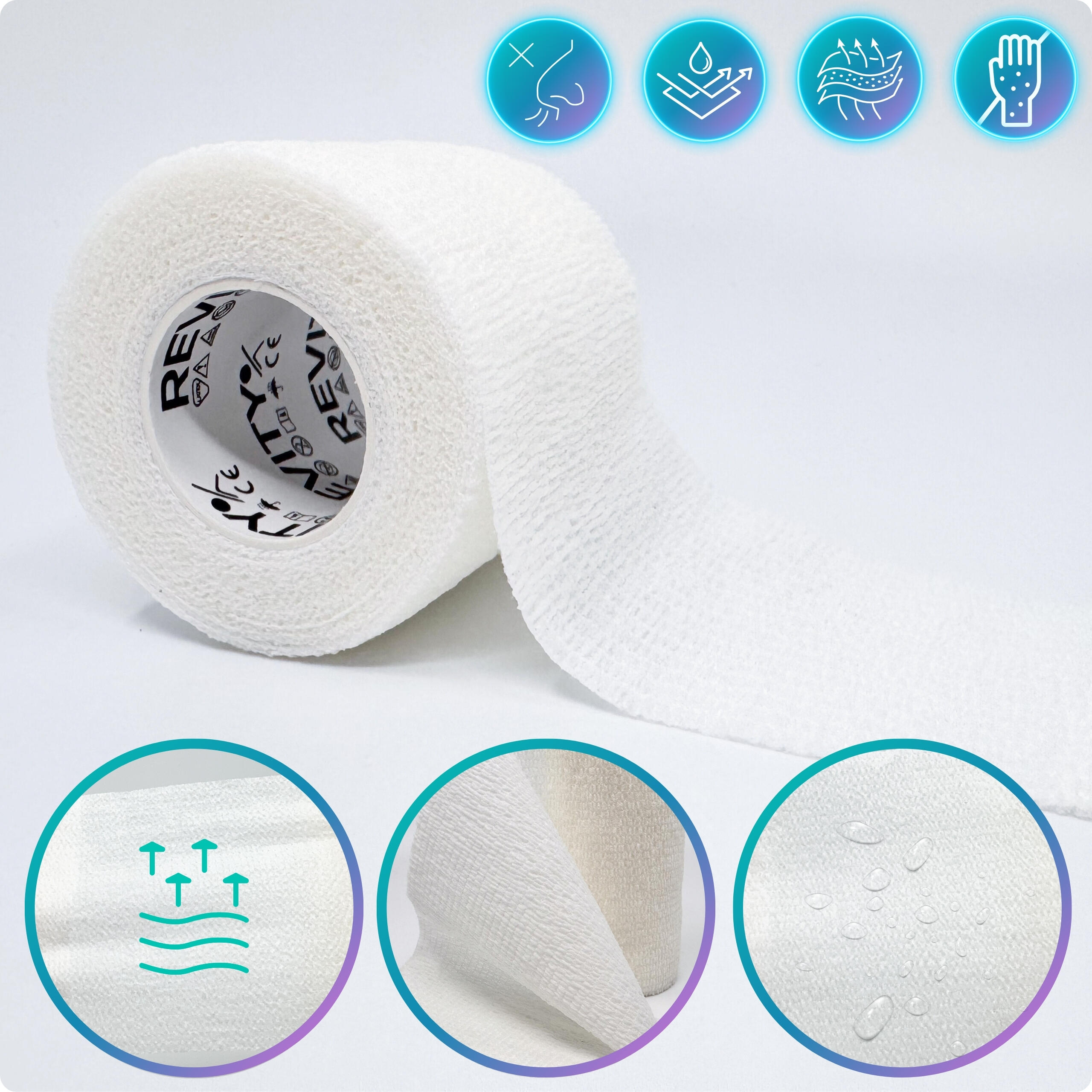 Ligadura coesiva Revity 5 cm x 4,5 m, branca 3/7