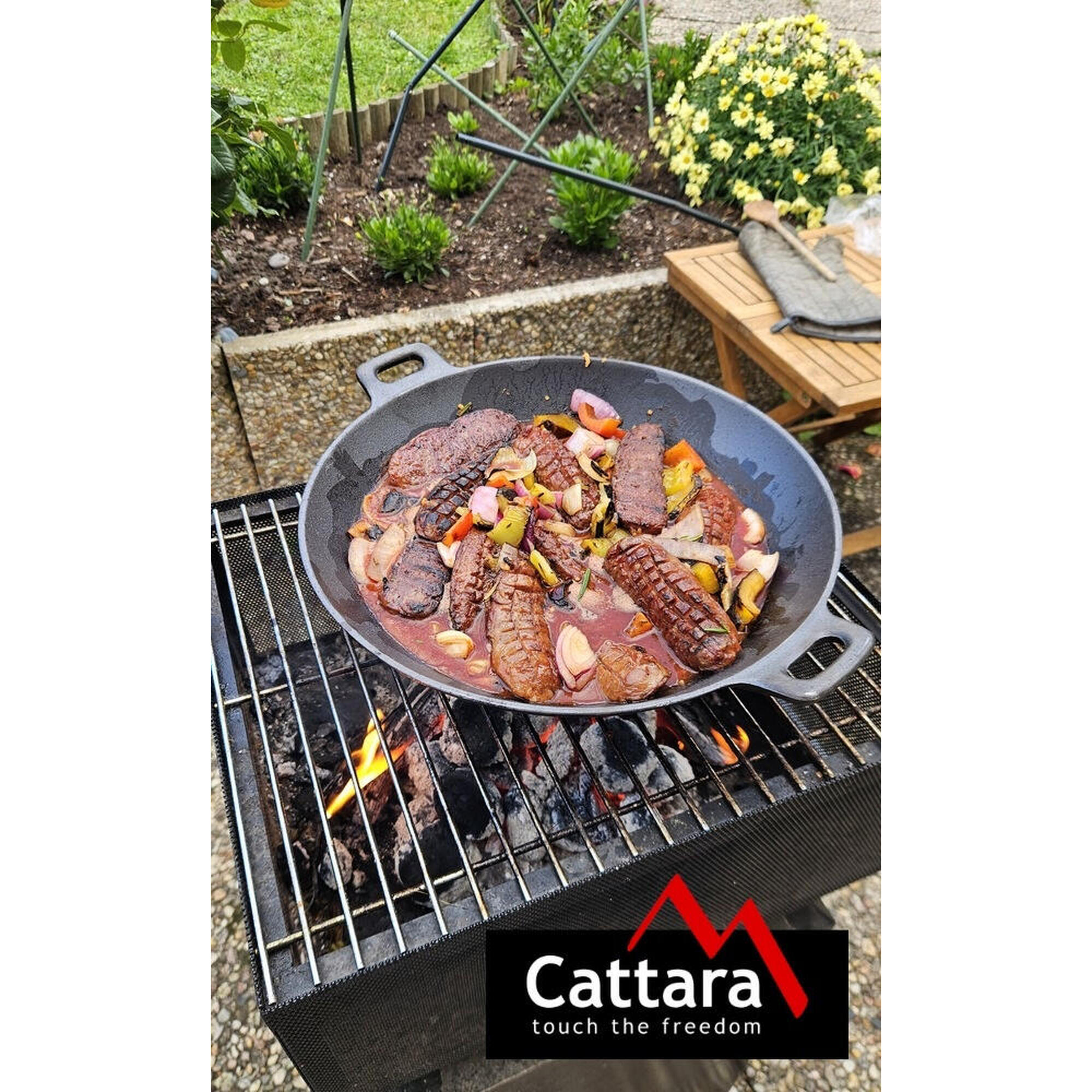 Wok din fonta cu manere Cattara, diametru 31 cm