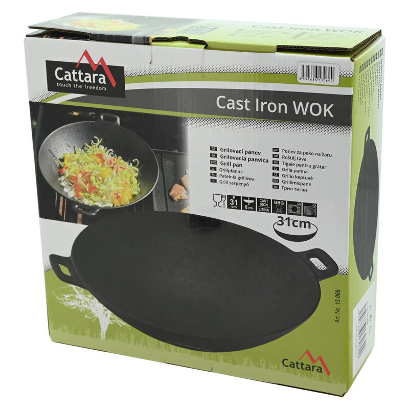 Wok din fonta cu manere Cattara, diametru 31 cm