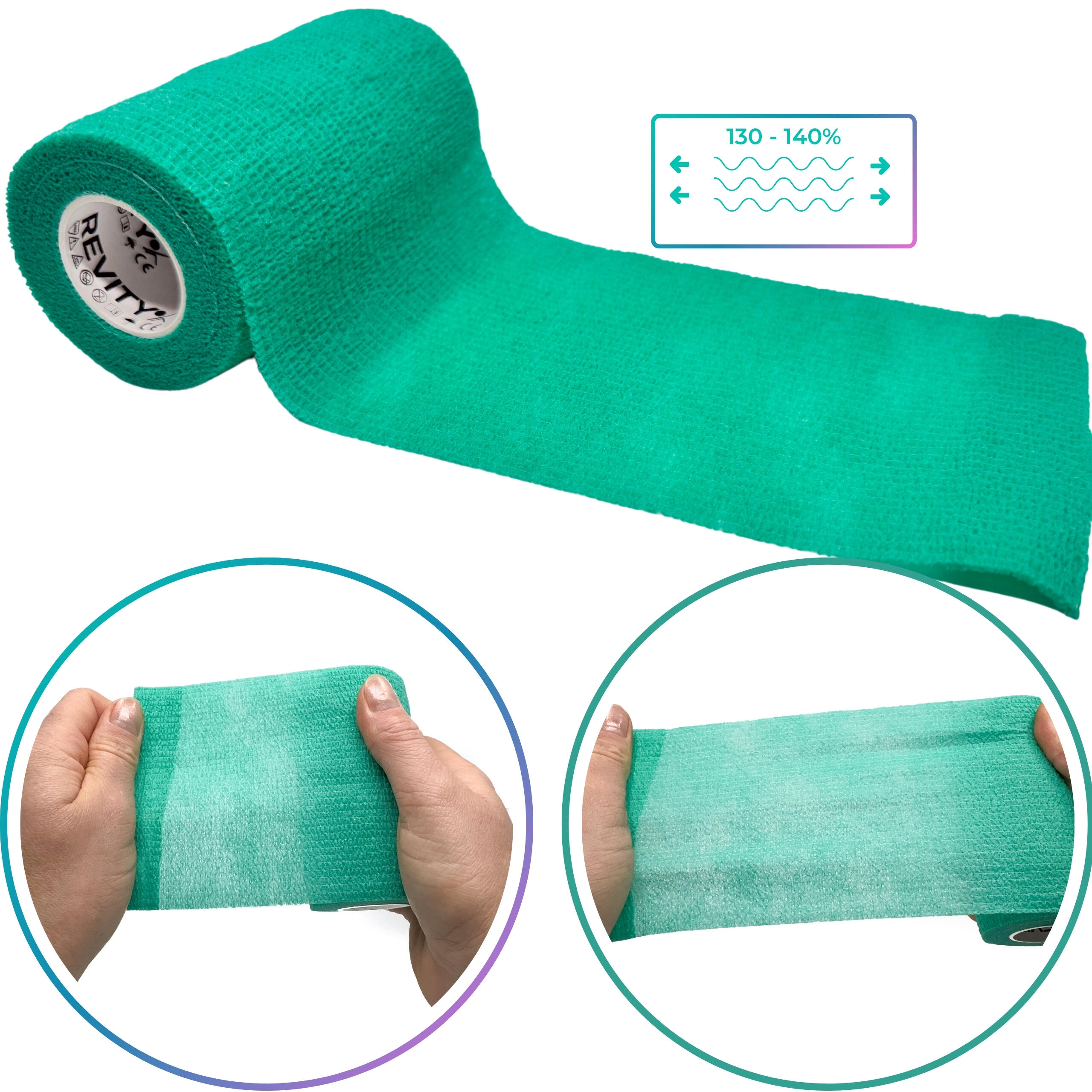 Ligadura coesiva Revity 10 cm x 4,5 m, verde 7/7
