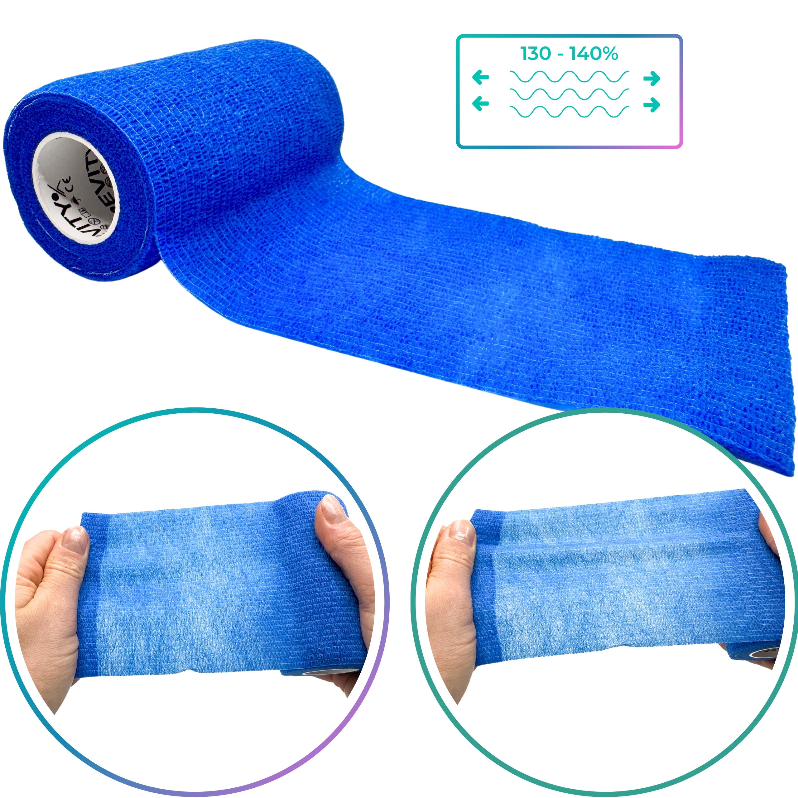Ligadura coesiva Revity 10 cm x 4,5 m, azul 7/7