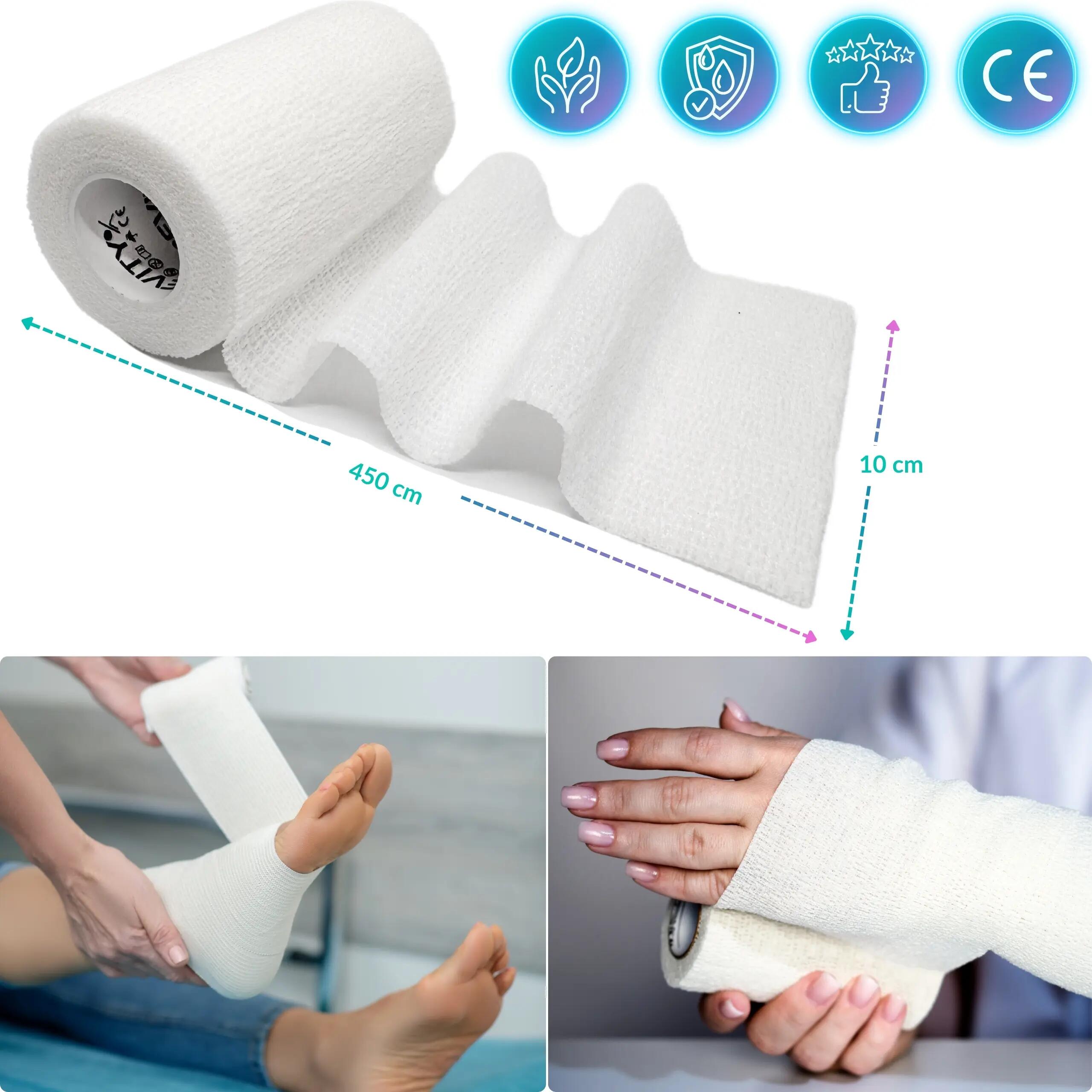 Benda coesiva autoadesiva elastica 10 cm × 4,5 m 1 pz dispositivo CE REVITY 5/7