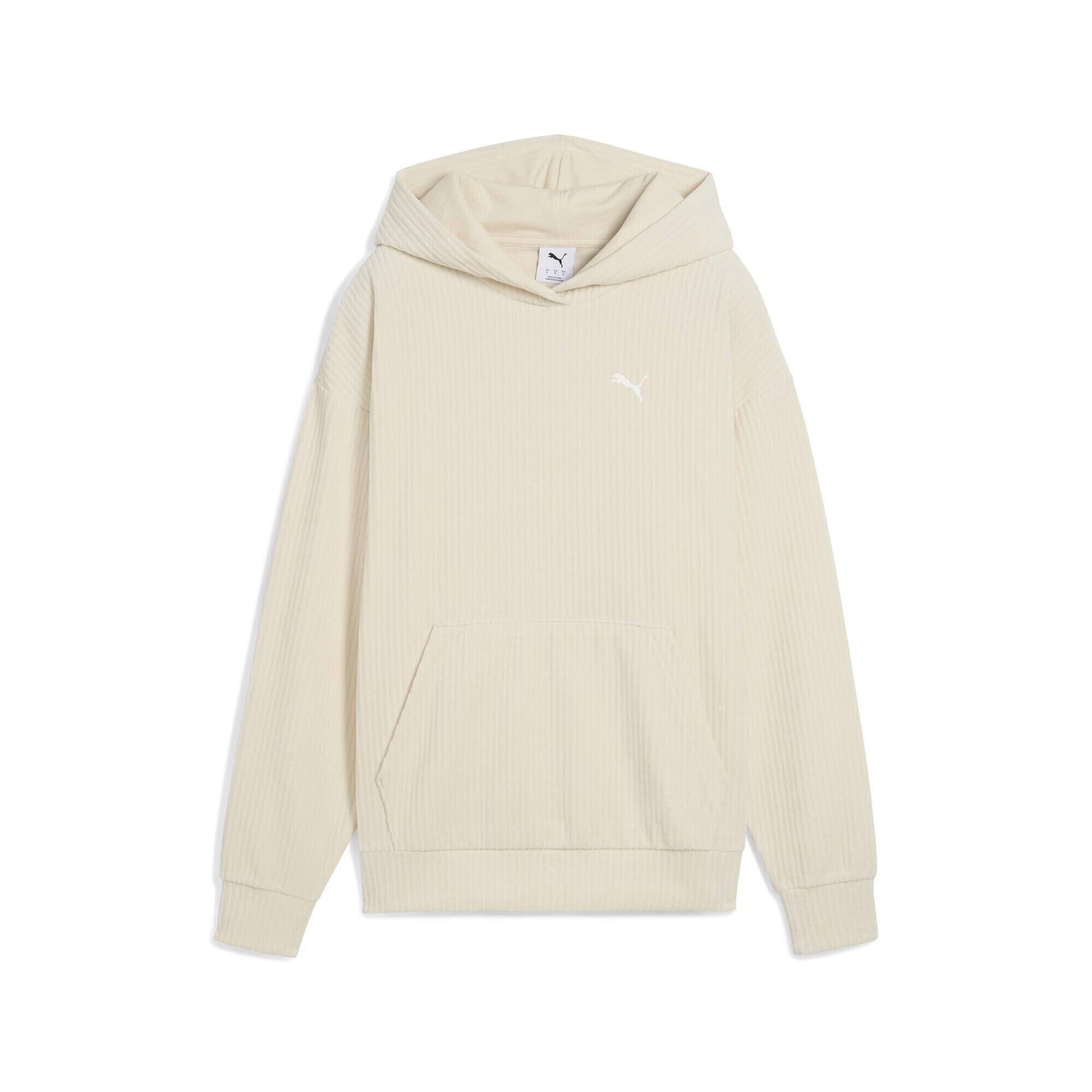 Puma - Hoodie Confort En Velours Côtelé Essentials Elevated Femme Puma - Pull - Beige|blanc - Decathlon