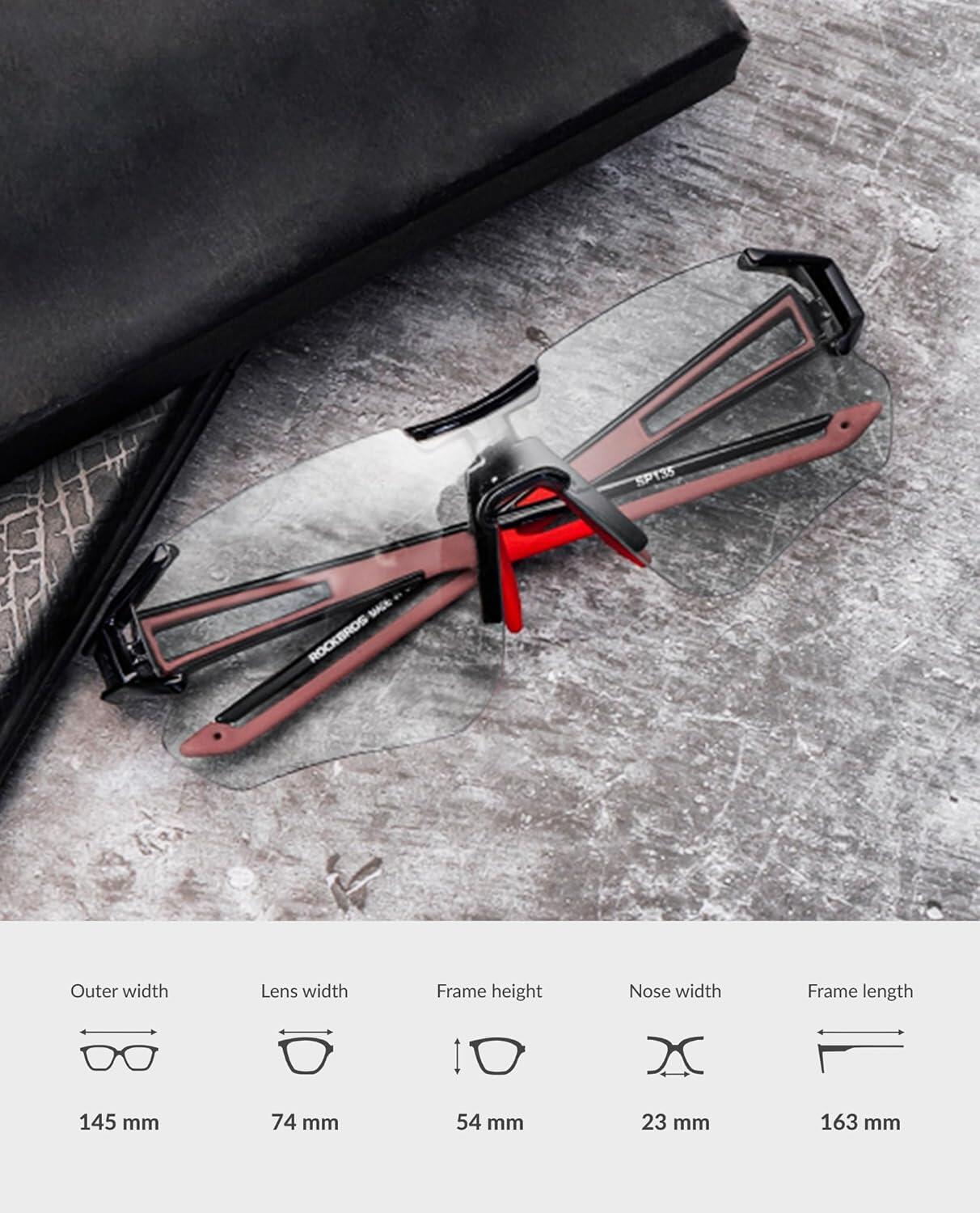 Gafas Fotocromáticas Anti-UV400 - Negro y Rojo 6/7
