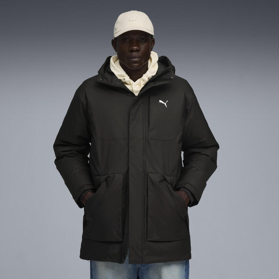 Męska parka puchowa z kapturem PUMA Black