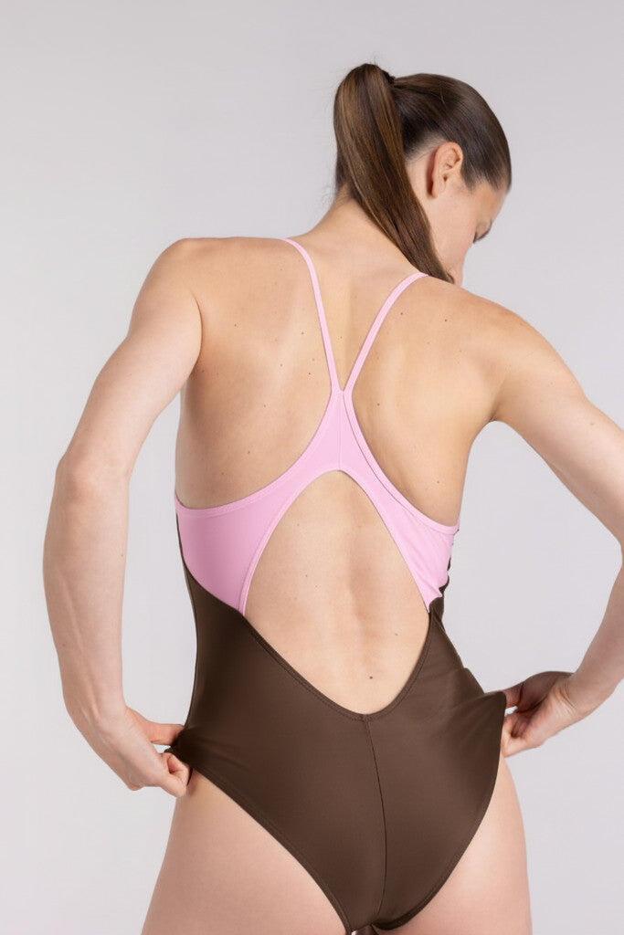 Dames premium badpak racerback voor zwemmen, surfen, kiten - Bruin 4/7