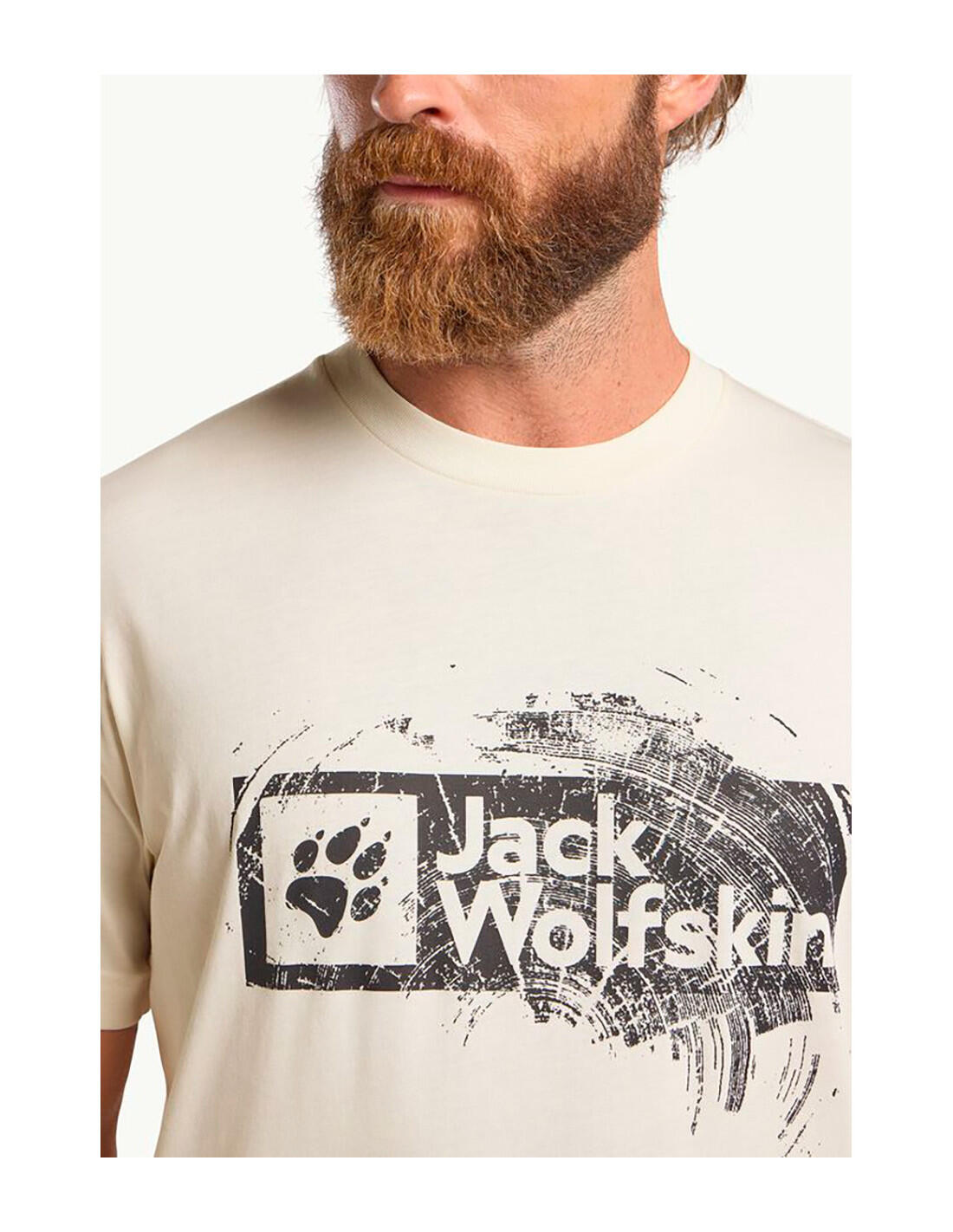JACK WOLFSKIN Koszulka męska Brand T M wood cotton white-S 5/7