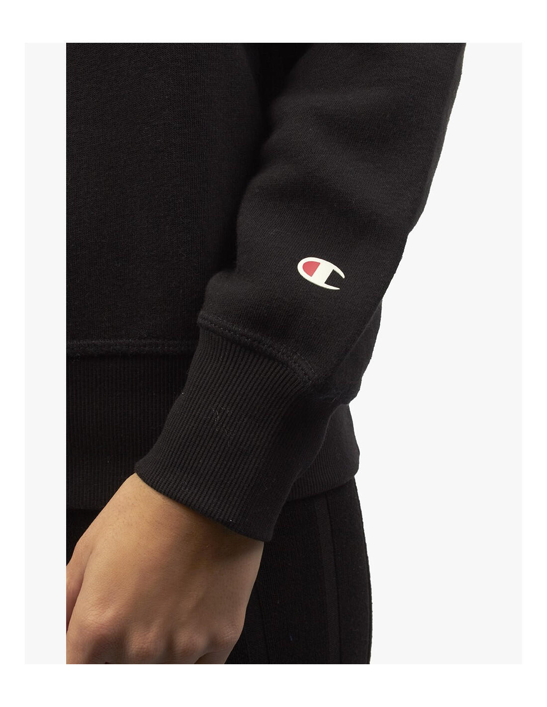 Schwarzes Champion-Sweatshirt Mit Rundhalsausschnitt Dame 5/5