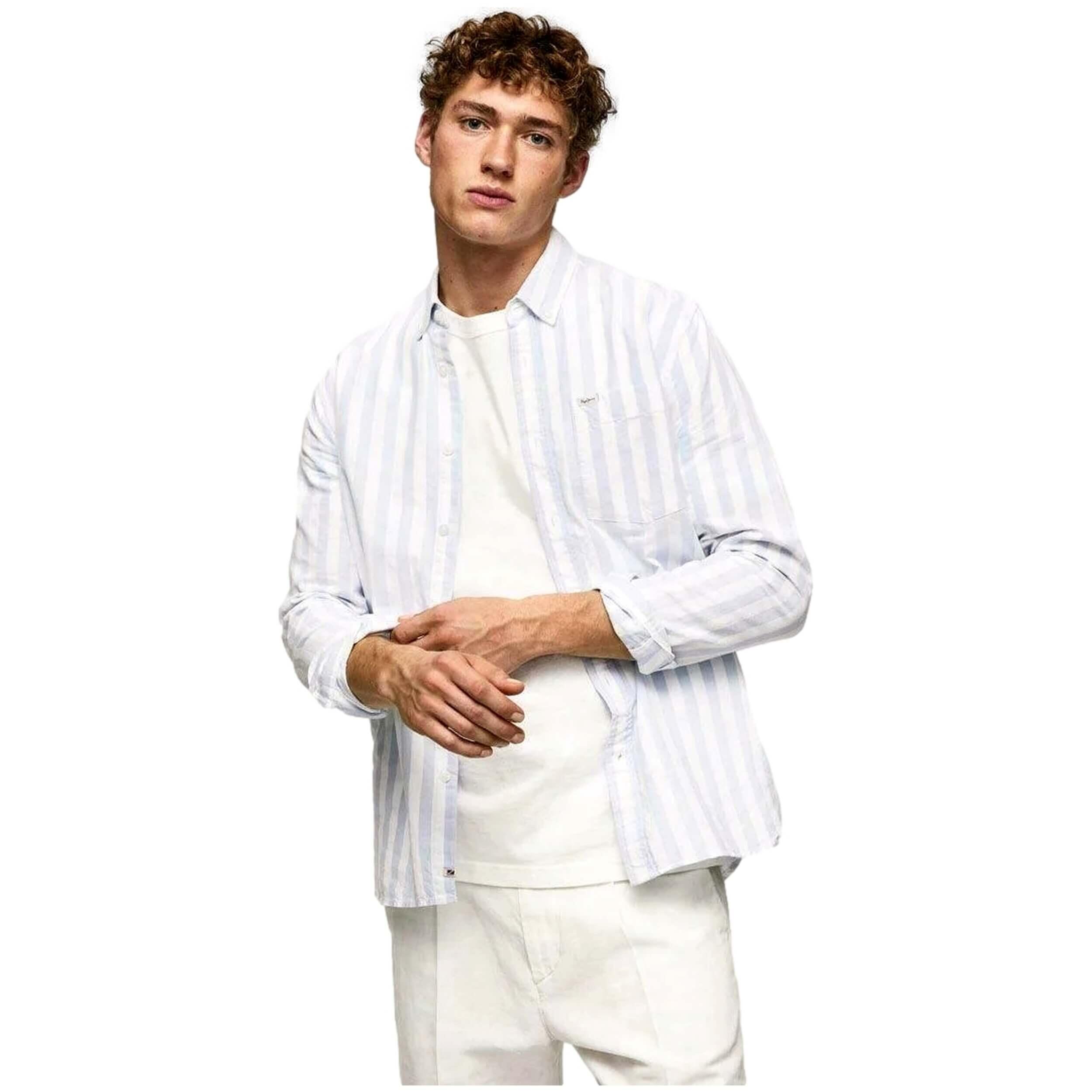 Pepe Jeans - Chemise Pepe Jeans Modèle Pm307786-504 Pour Homme - Surchemise - Blanc - Decathlon