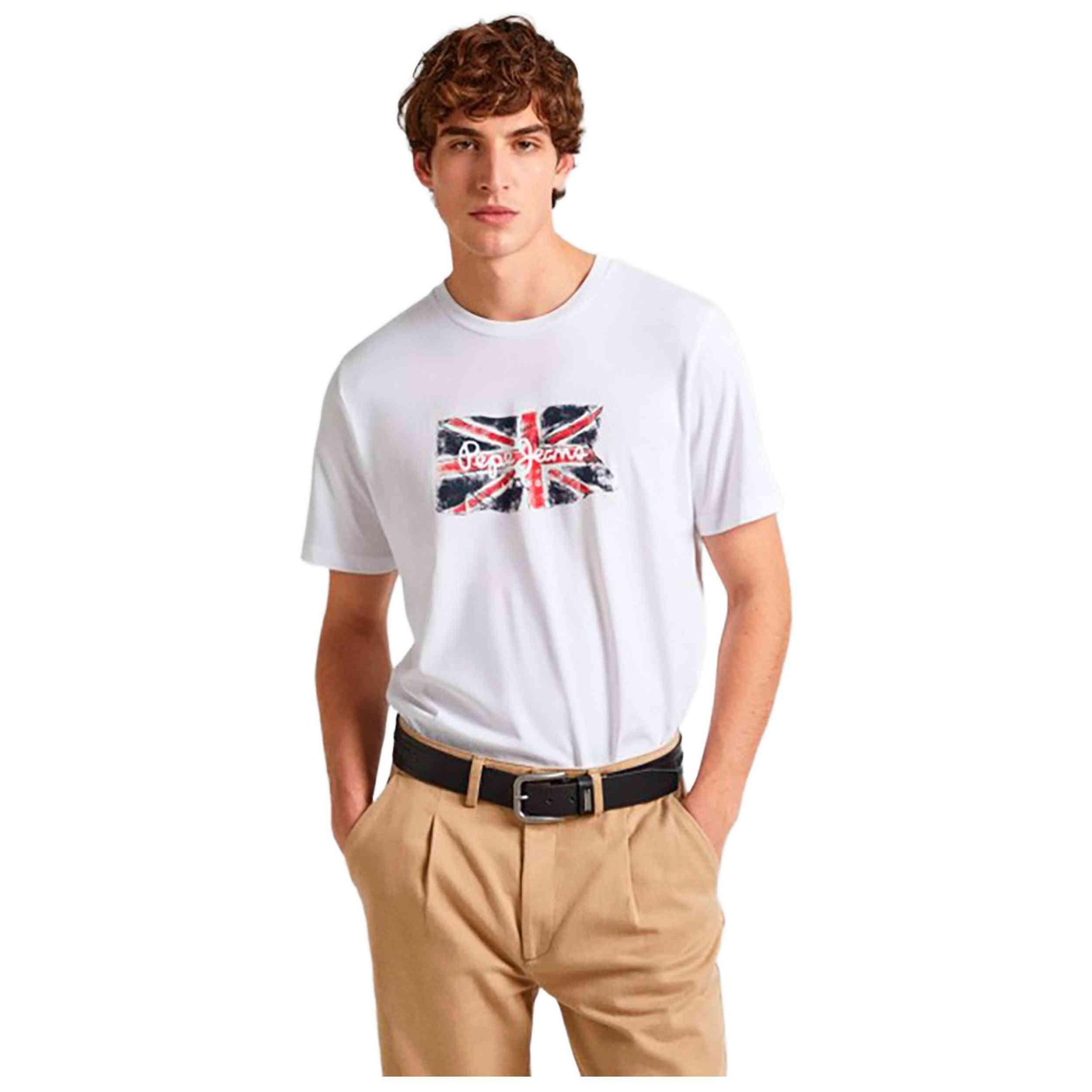 Pepe Jeans - T-shirt Pepe Jeans Modèle Pm509384-b Pour Homme - T-shirt Manches Courtes - Blanc - Decathlon