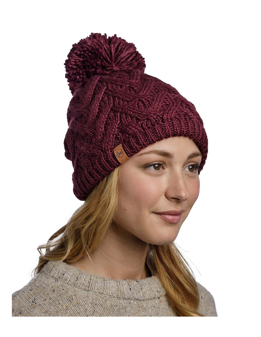 Gorro de lã Buff modelo 123515.628.10.00 para mulheres 4/6